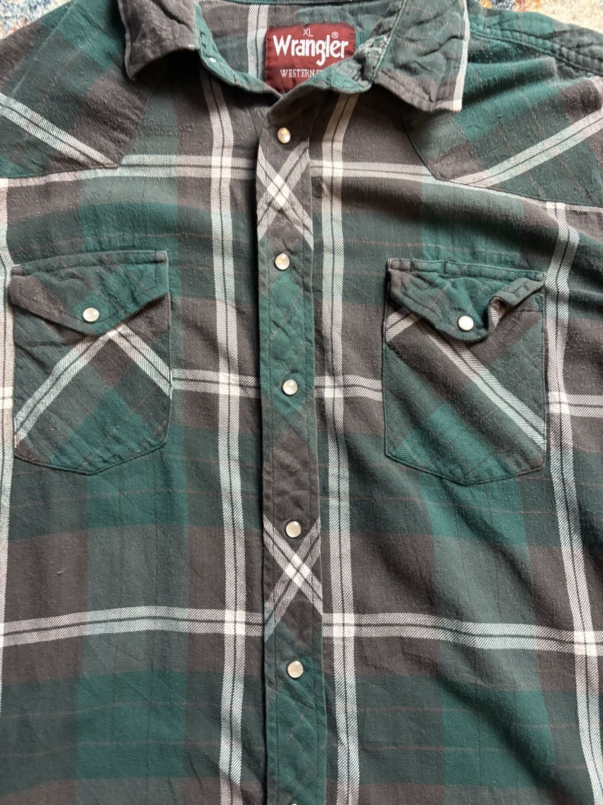 Wrangler Vintage Wrangler Pearl Snap Flannel Shirt Size XL Size US XL / EU 56 / 4 - 5 Thumbnail