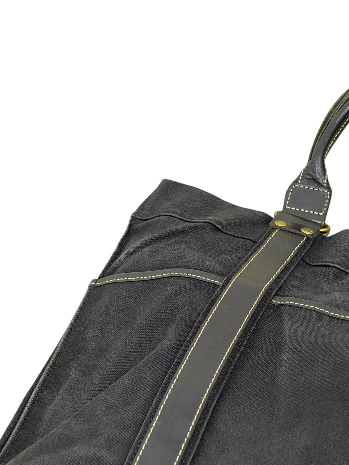 Genuine Leather Leather Cotton Duck Kinoshohampu Japan Faded Tote Bag 1🟩6 Size ONE SIZE - 10 Thumbnail