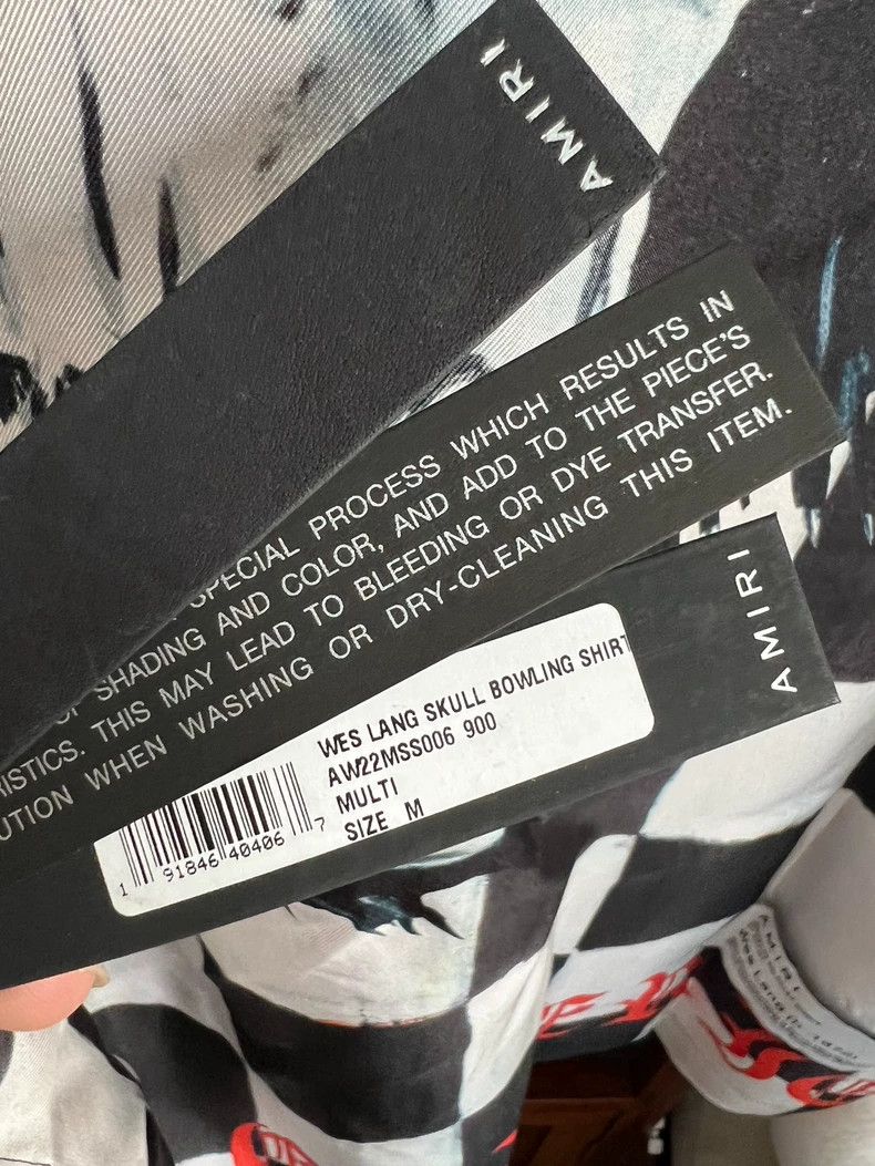 Amiri weslang Co-branded Black and White Silk Shirt