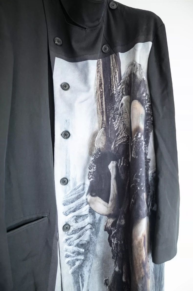 Yohji Yamamoto Yohji Yamamoto Pour Homme Printed wool coat-2505 Size US L / EU 52-54 / 3 - 3 Thumbnail