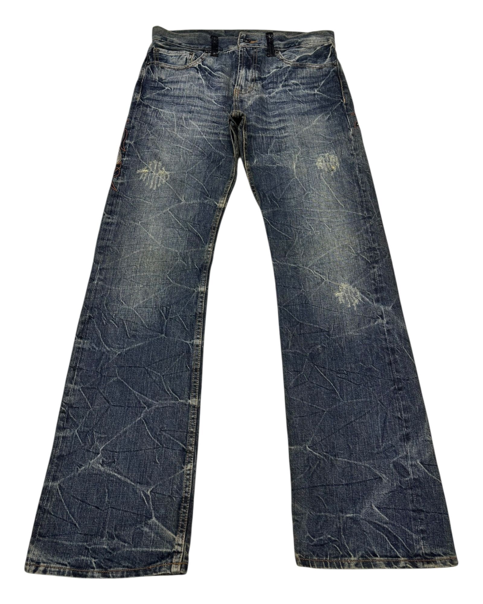 If Six Was Nine Flare Jeans Japanese Brand Snake Skin Embroidery Jeans Size US 32 / EU 48 - 1 Thumbnail