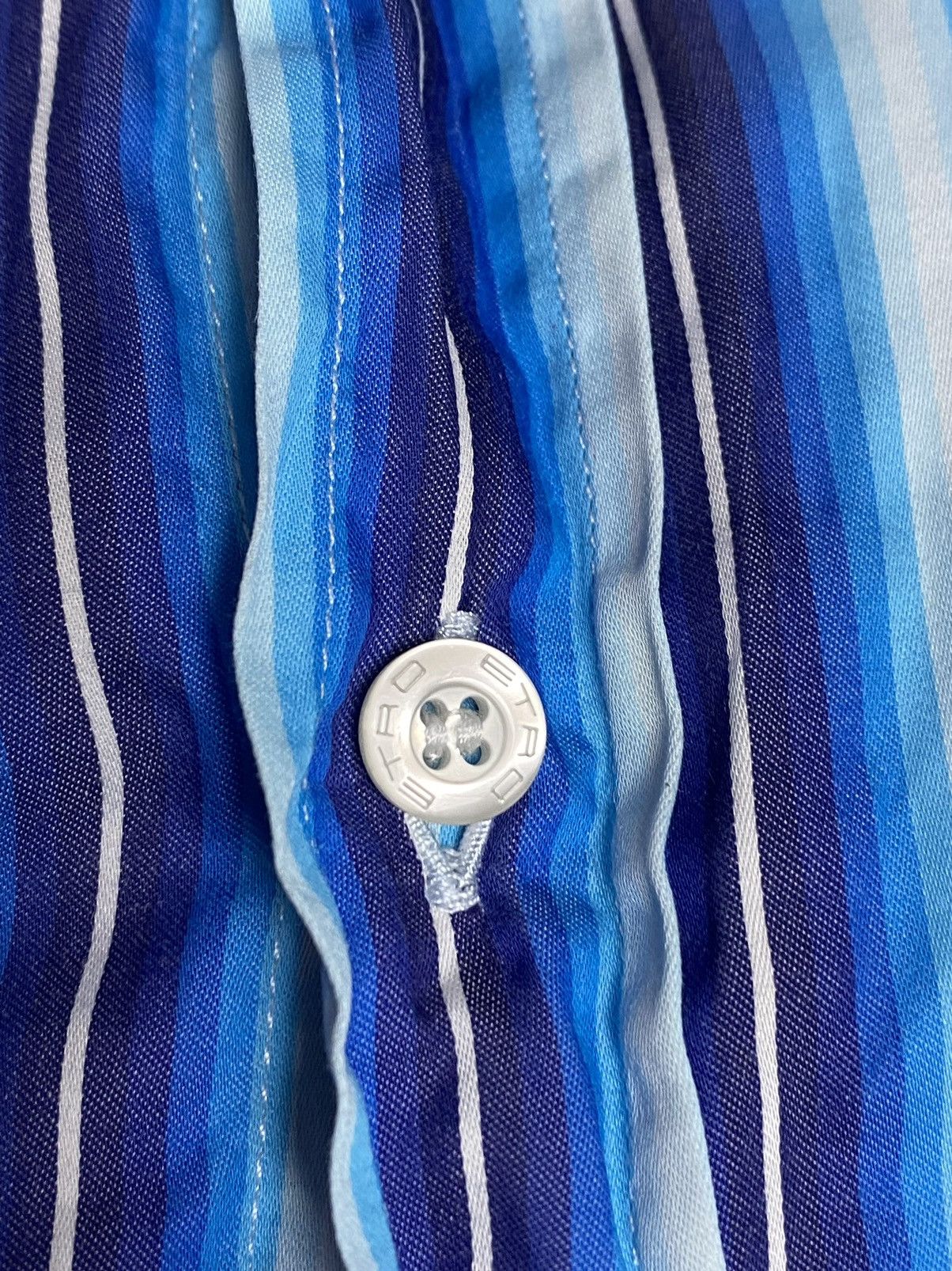 Etro Etro Mens Striped Cotton Dress Shirt Long Sleeve Italy Sz 41 Size US L / EU 52-54 / 3 - 13 Thumbnail