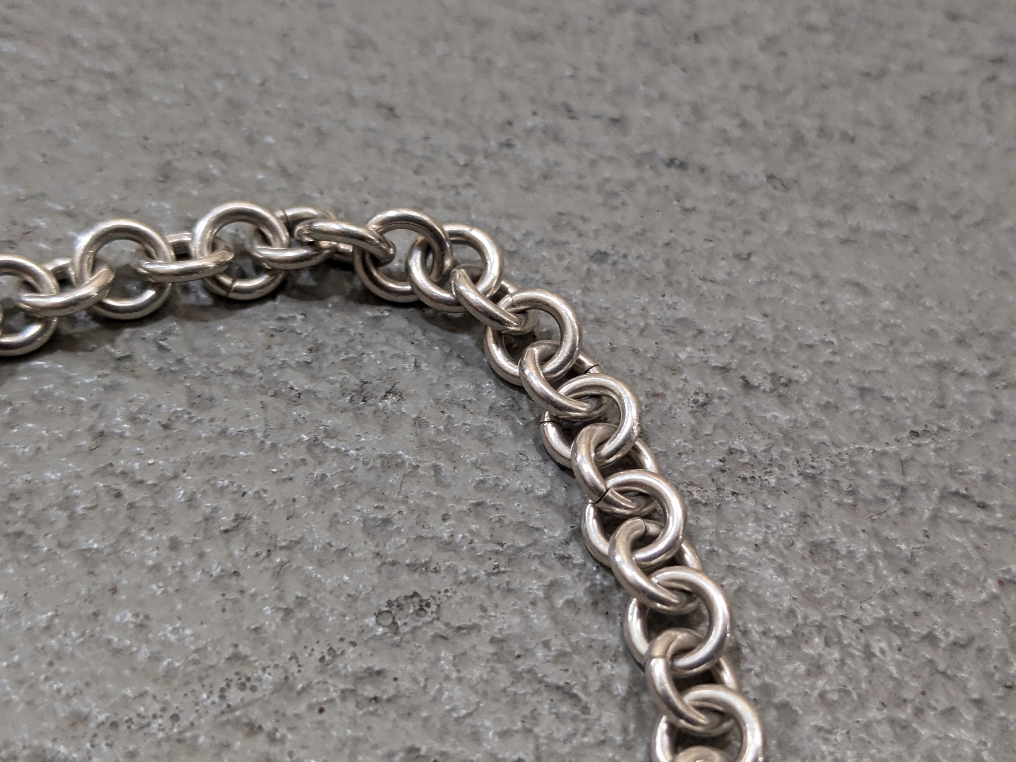 Jewelry Vintage Sterling Silver Bracelet Rolo Round 7" Chain Link Size ONE SIZE - 5 Thumbnail
