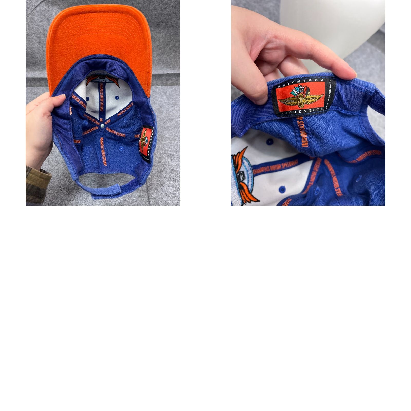 Vintage VINTAGE Allstate 400 at the Brickyard 2005 Hat Cap Strap Back Adult One Size Blue Orange Cotton Mens Size ONE SIZE - 9 Thumbnail