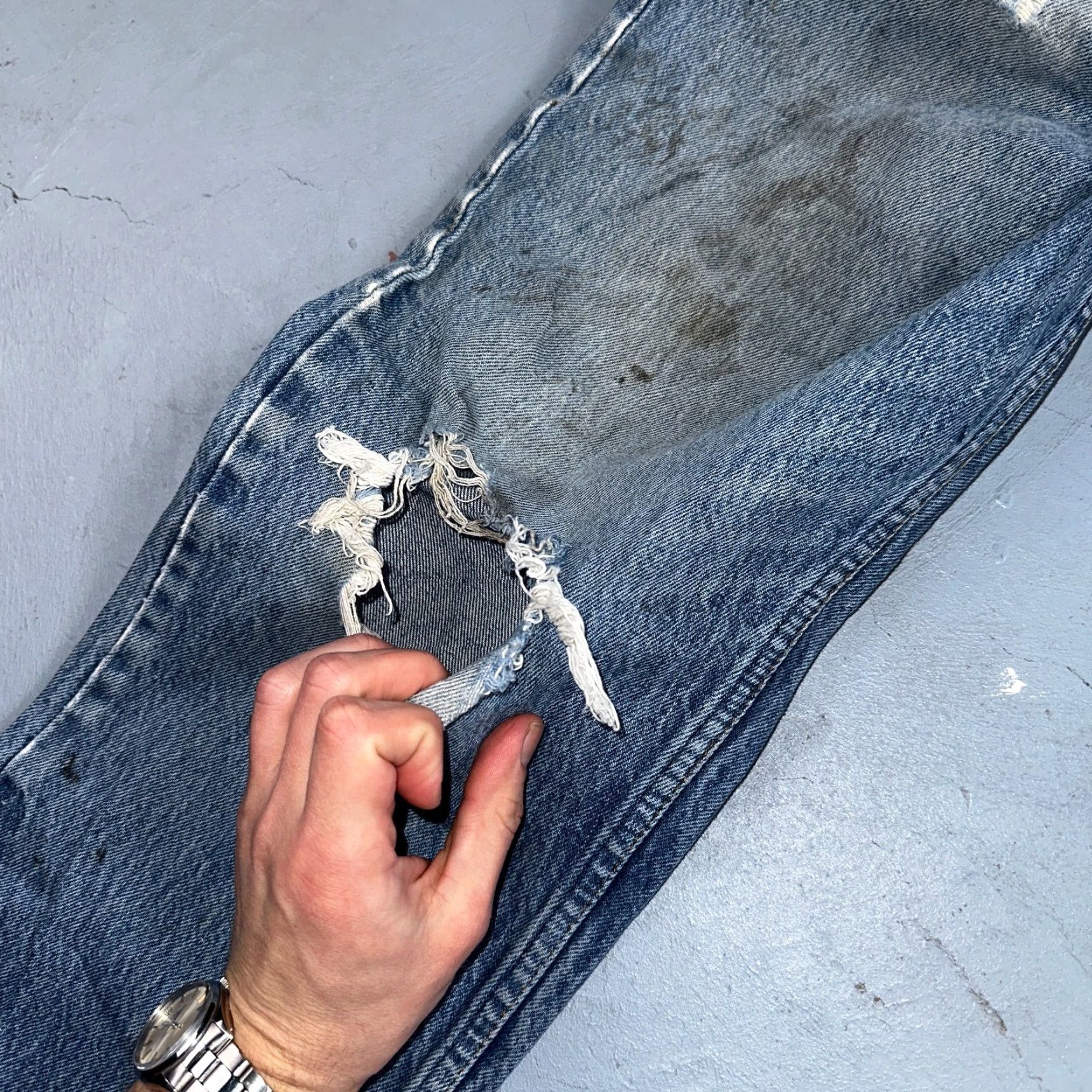 Levi's Levi's 517 Jeans Regular 34x27 Vintage 80s USA Orange Tab Bootcut Blue Denim Cotton Mens Size US 34 / EU 50 - 7 Thumbnail