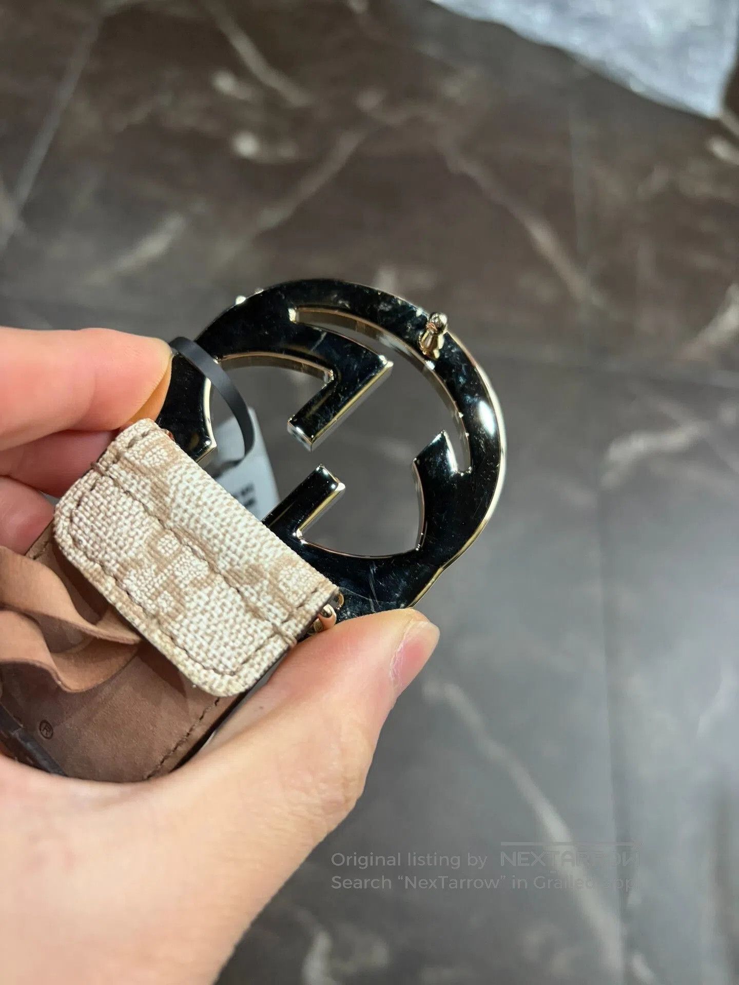 Gucci Gucci Beige Leather Belt. Size ONE SIZE - 5 Thumbnail
