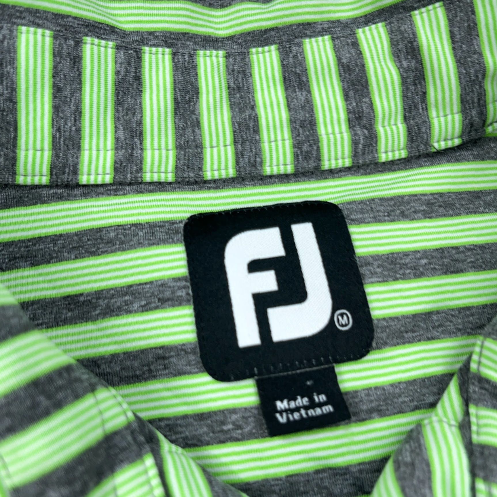 Footjoy FootJoy Polo Shirt Men M Green Striped Performance Golf Activewear Casual Travel Size US M / EU 48-50 / 2 - 4 Thumbnail