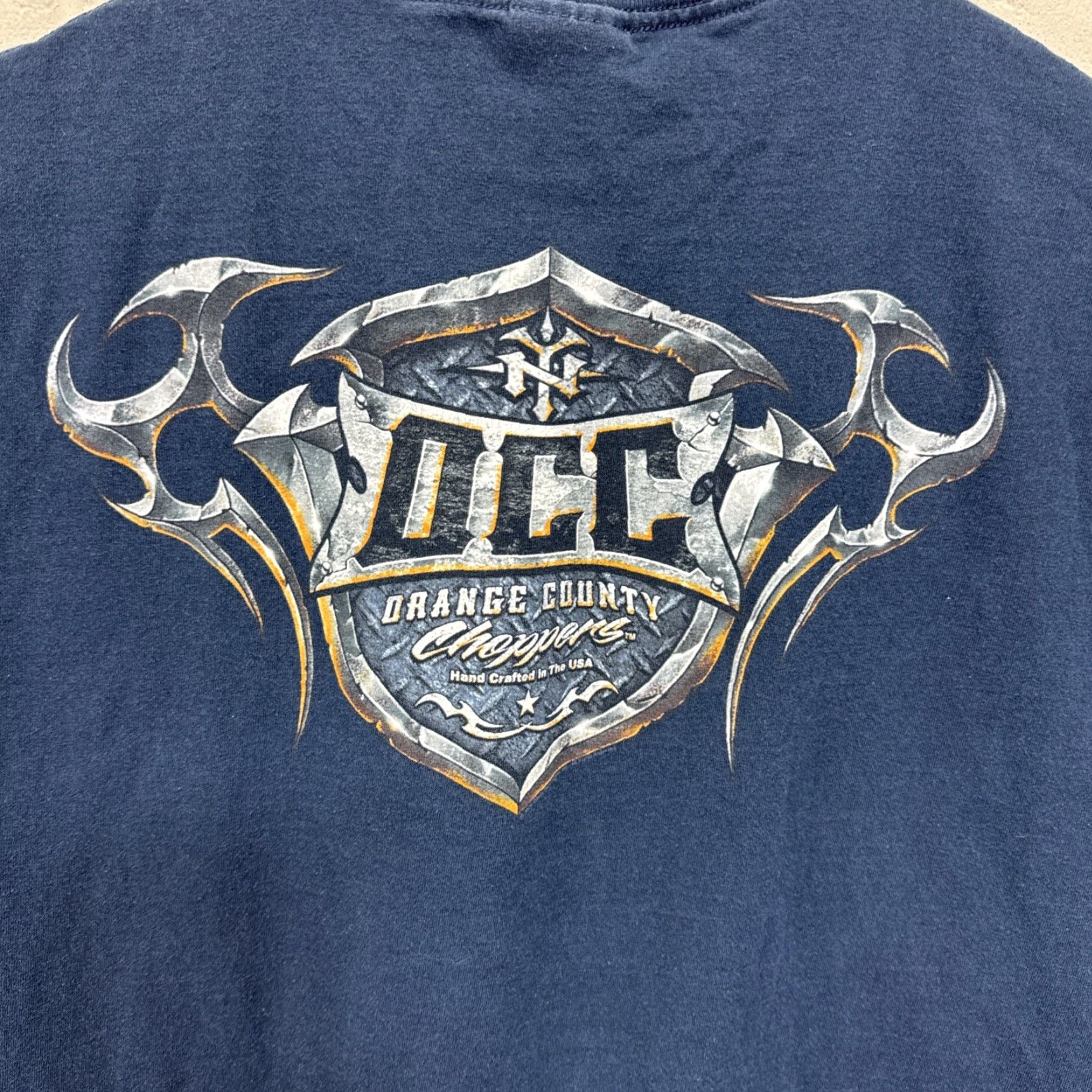Vintage VINTAGE Orange County Choppers T-Shirt XL Blue Graphic Print 90s Biker Motorcycle Tribal Crew Neck Short Sleeve Shirt Mens Size US XL / EU 56 / 4 - 2 Thumbnail