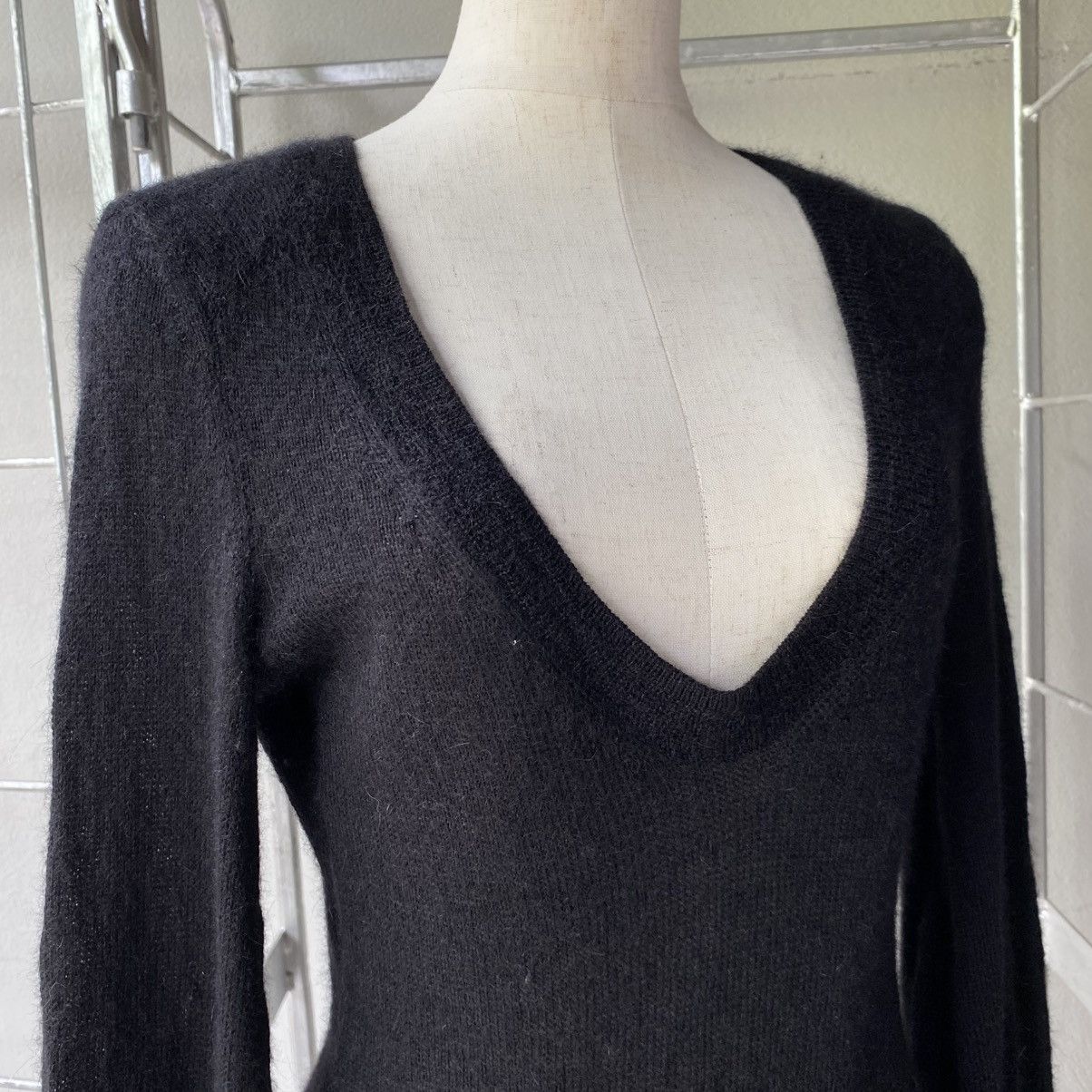 Tsumori Chisato TSUMORI CHISATO Black Soft Mohair V-Neck Knit Sweater Size XS / US 0-2 / IT 36-38 - 14 Thumbnail
