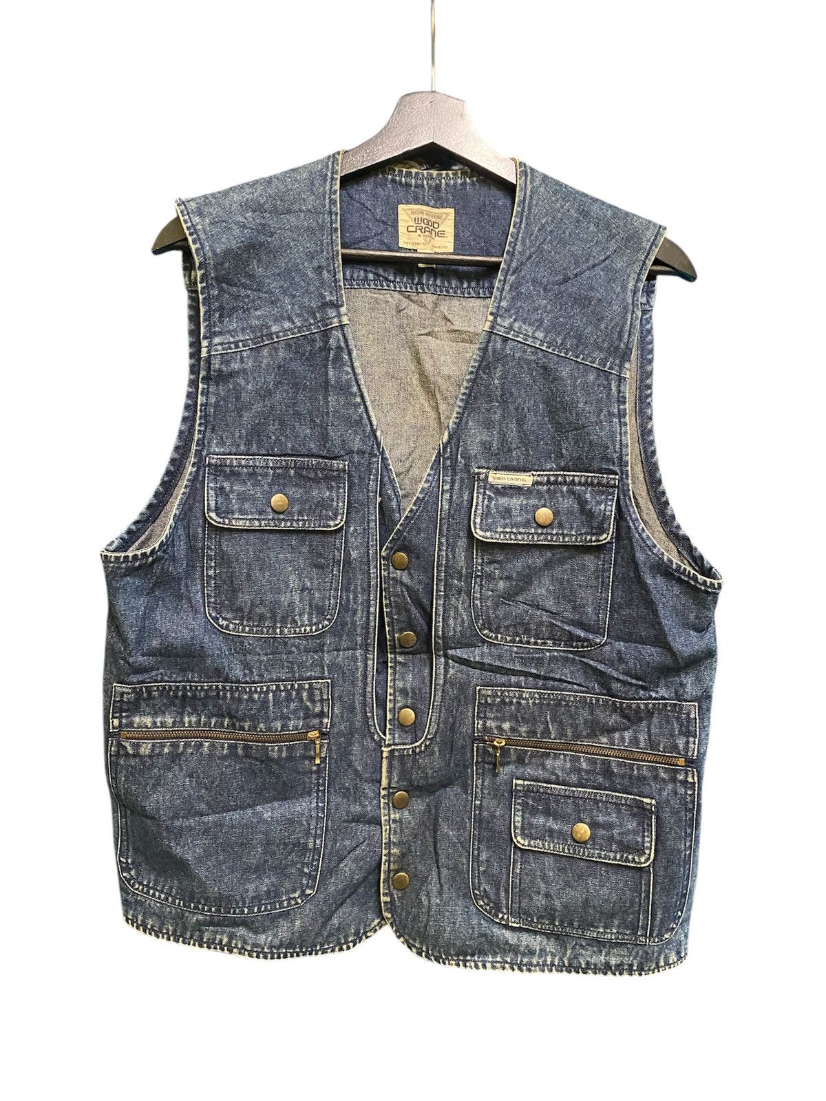 VINTAGE 90s WOOD CRANE DENIM UTILITY JACKET