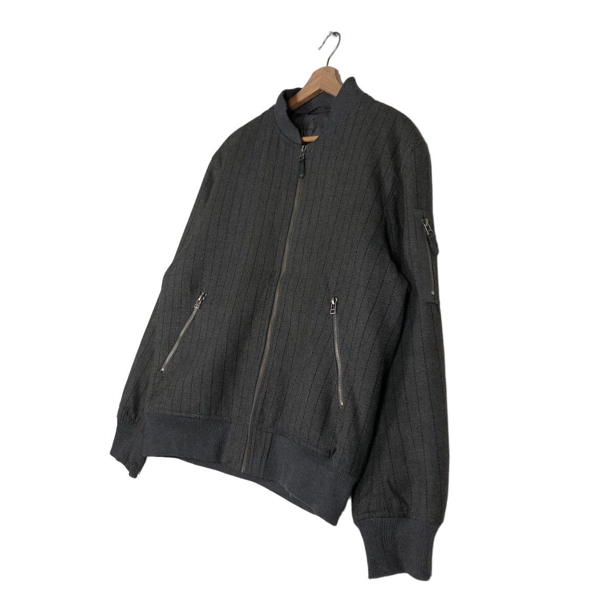 Japanese Brand 🔥Vintage Bomber Jacket Wool Striped GU Japan Issey Miyake Size US XL / EU 56 / 4 - 2 Thumbnail