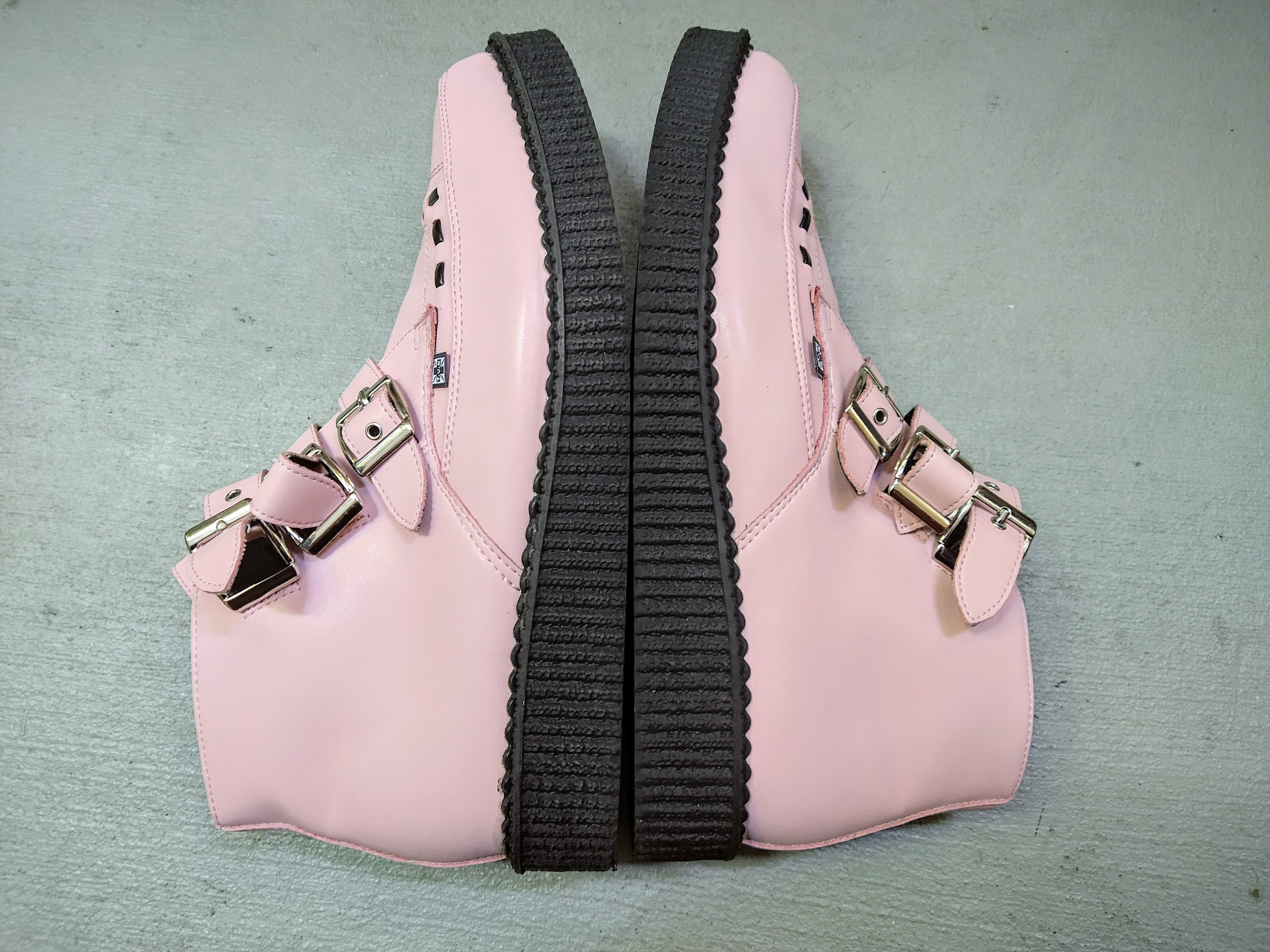 T.U.K. Footwear T.U.K. Creepers Pink Size 9 Buckle Platform Punk Black Size US 9 / EU 42 - 6 Thumbnail