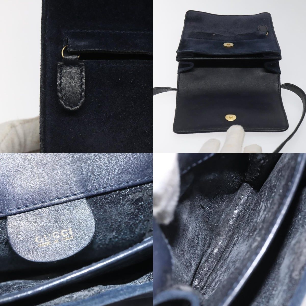 Gucci GUCCI Shoulder Bag Suede Navy Size ONE SIZE - 11 Thumbnail