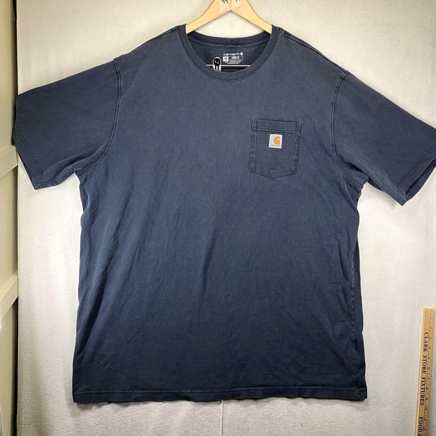 Carhartt Carhartt Mens 3XLT TALL Short Sleeve T-Shirt Navy Blue Cotton Crewneck Logo All Seasons Heavyweight Relaxed Fit Big & Tall Size US XXL / EU 58 / 5 - 2 Thumbnail