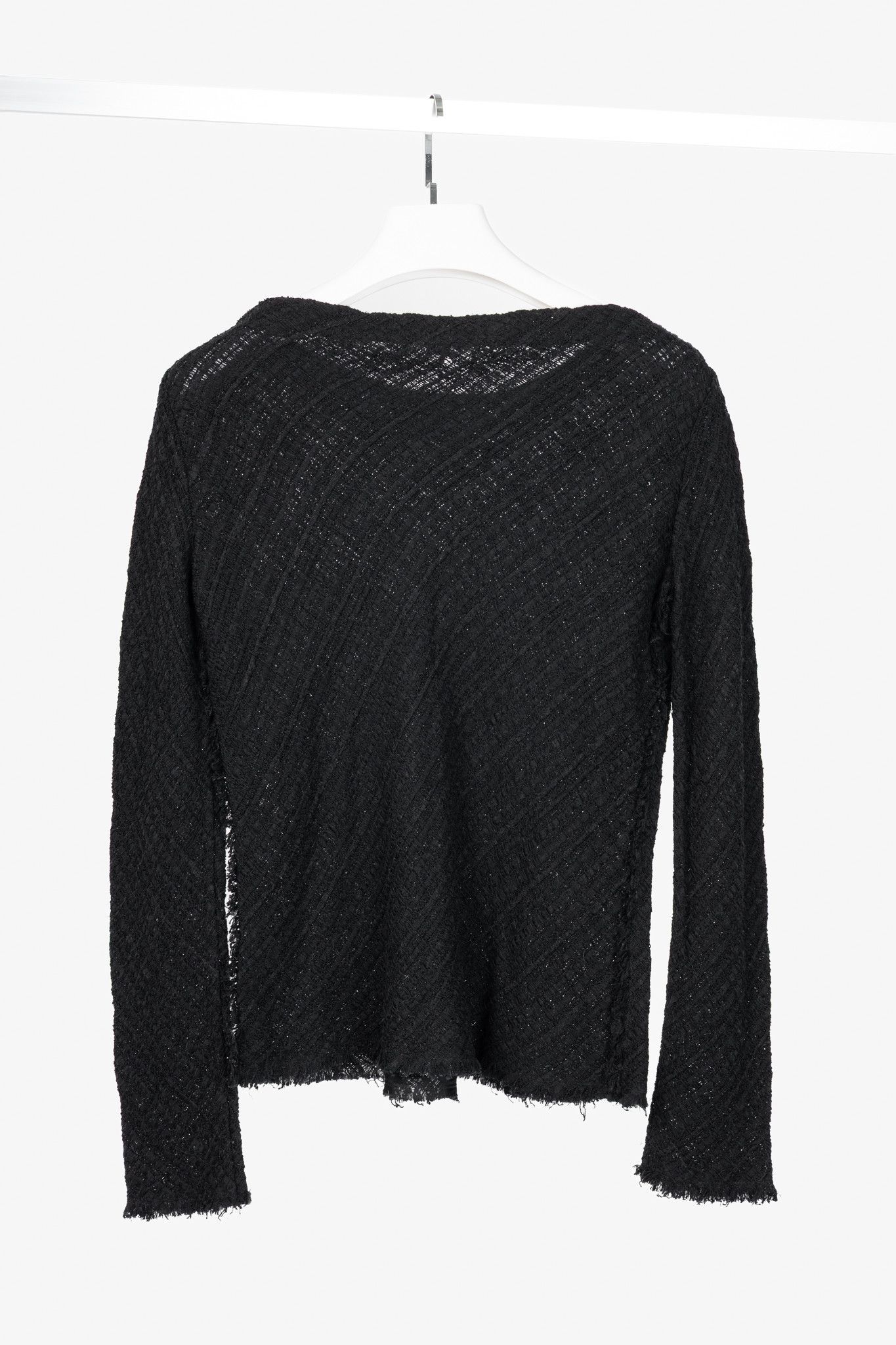 The Row The Row Black Woven-Knit Fringe Sweater Size M / US 6-8 / IT 42-44 - 2 Thumbnail