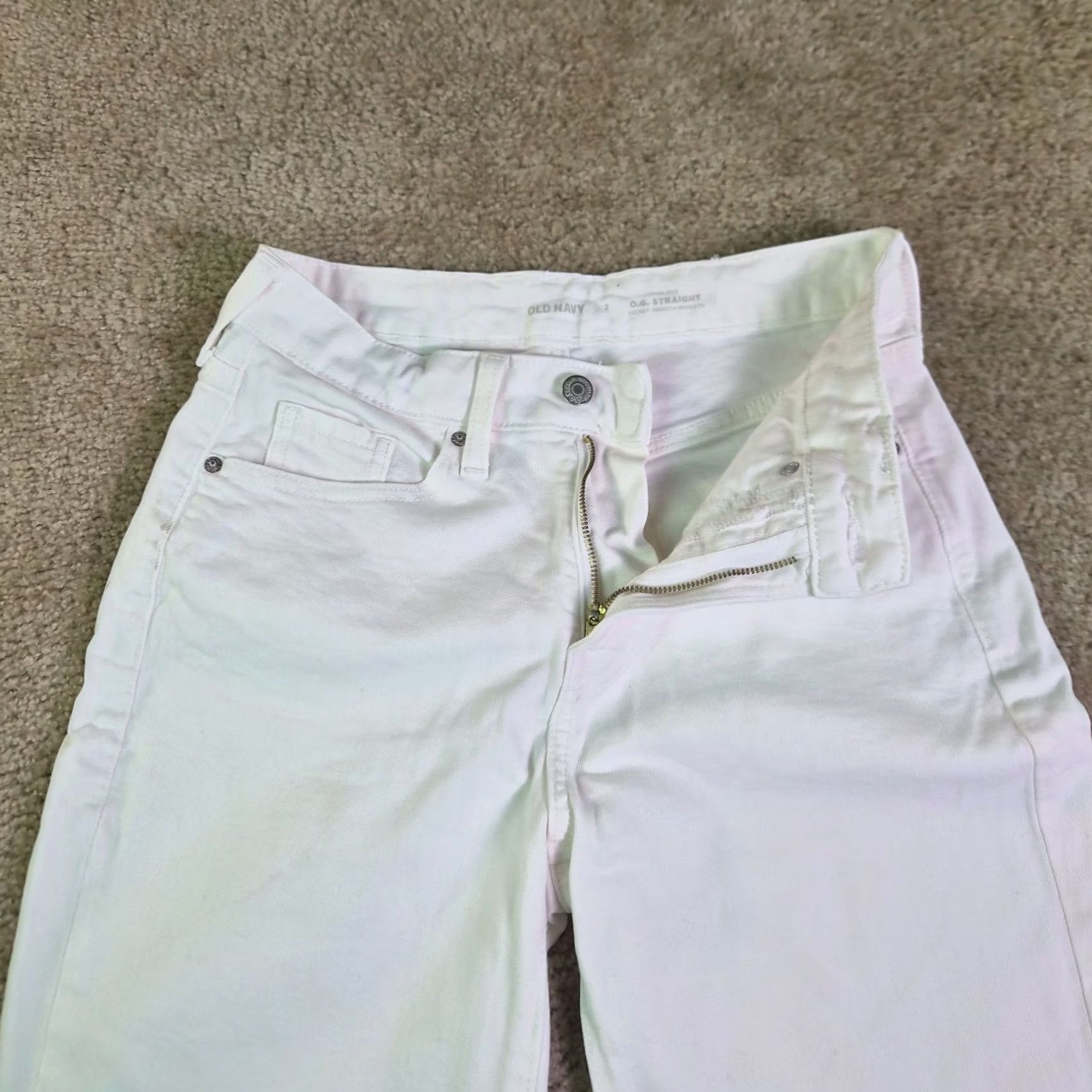 Old Navy Old Navy Womens Jeans White OG Straight High Rise Secret Smooth Pockets Size 2 Size 36" / US 14 / IT 50 - 3 Thumbnail