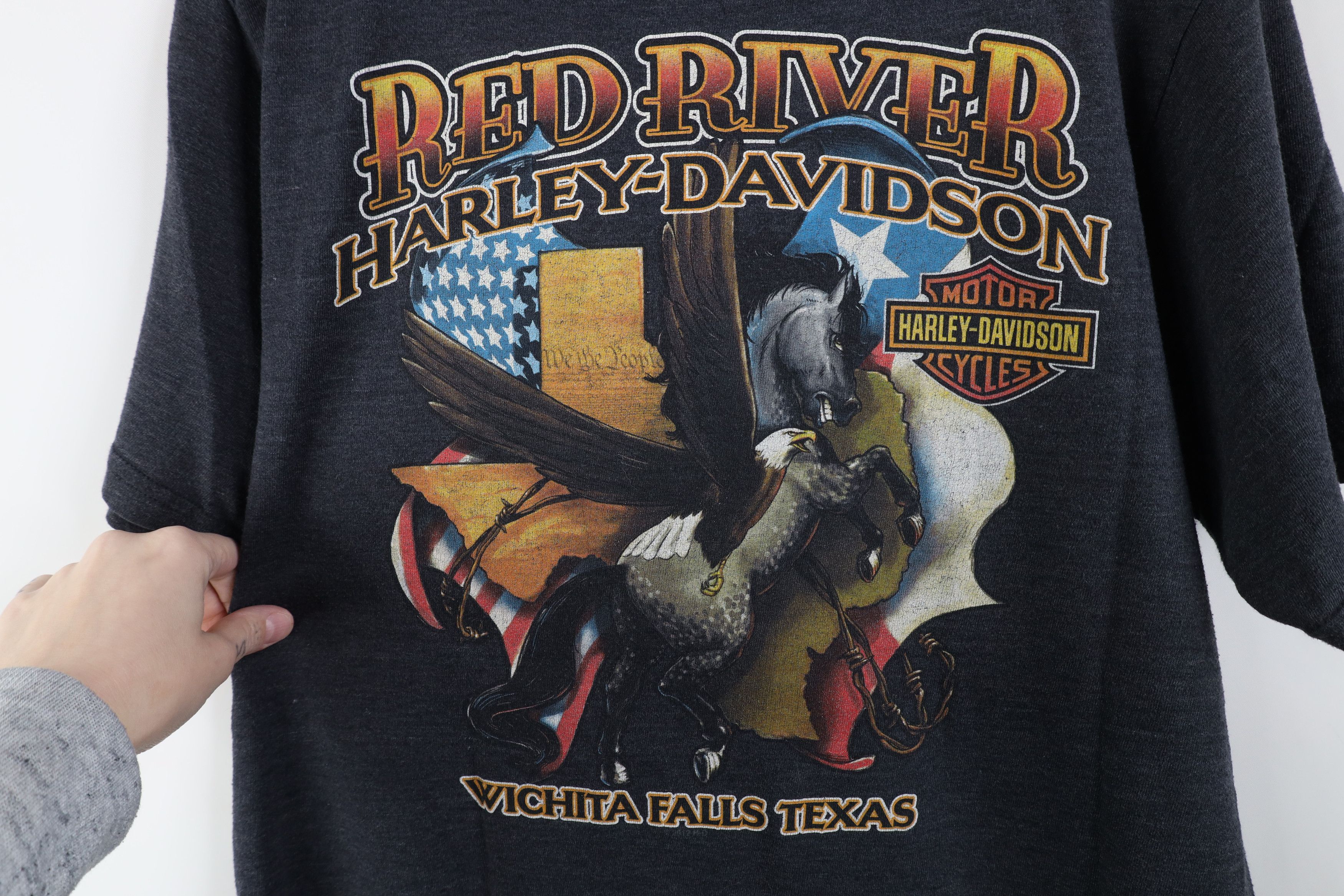 Harley Davidson Vintage Y2K Harley Davidson Spell Jersey Knit T-Shirt Gray Size US L / EU 52-54 / 3 - 10 Thumbnail