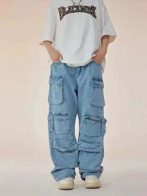 distressed hiphop y2k baggy cargo pants