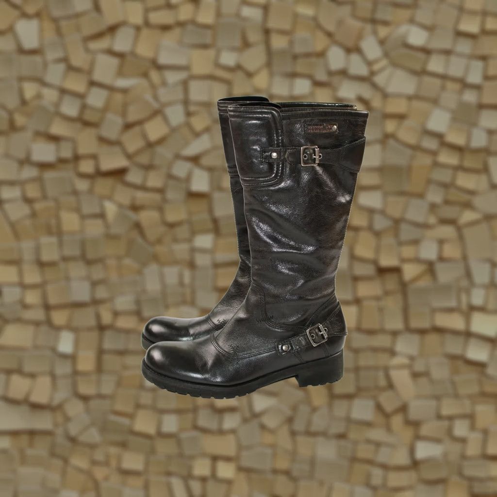 Replay Womens Replay RP1051 Biker Motorcycle High Boots US 10 / EUR 41 Leather Black Boots Women Size US 11 / IT 41 - 1 Thumbnail