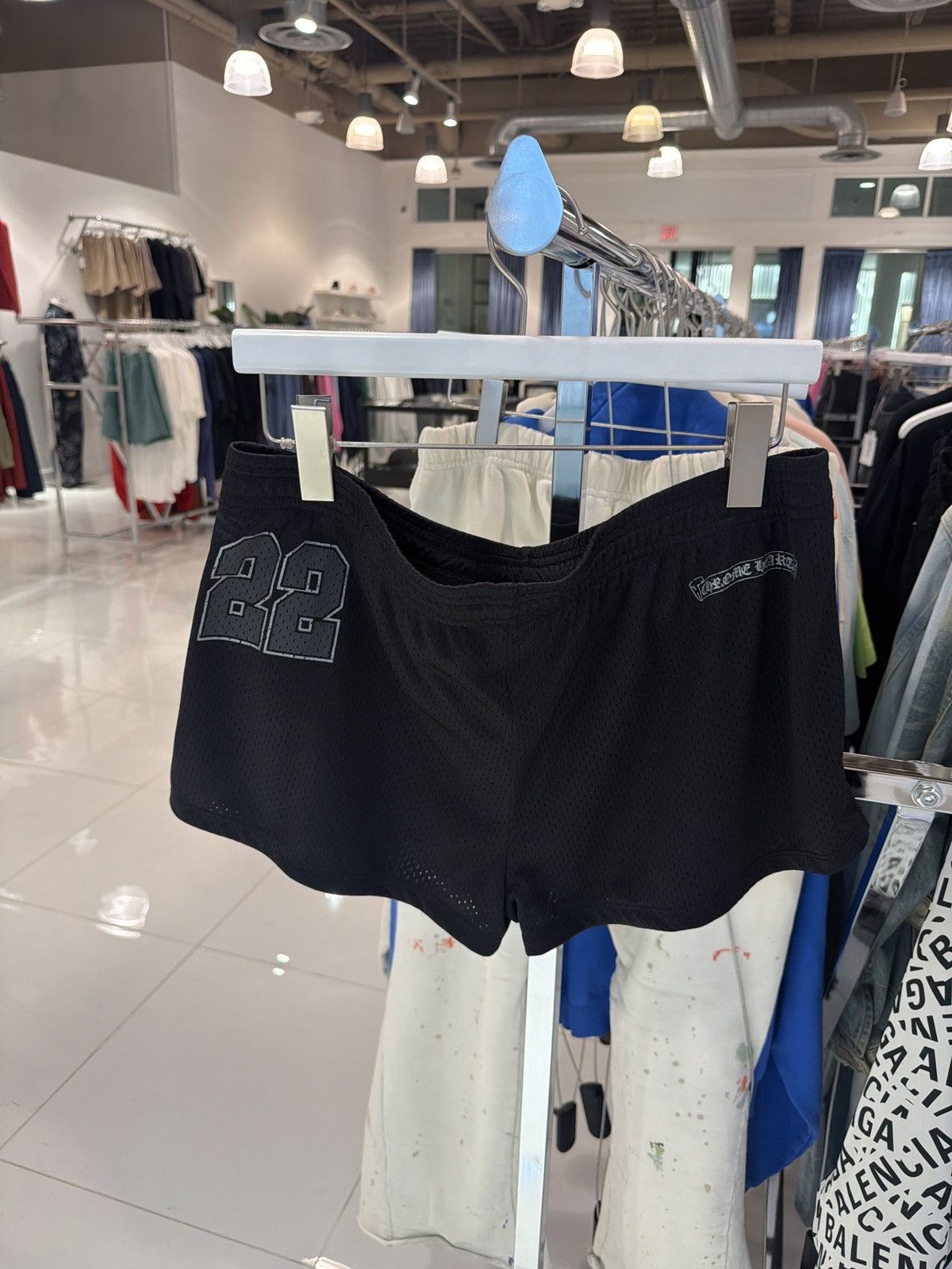 Chrome Hearts Chrome Hearts Varsity Black Mesh Booty Shorts Size 34" / US 12 / IT 48 - 2 Thumbnail