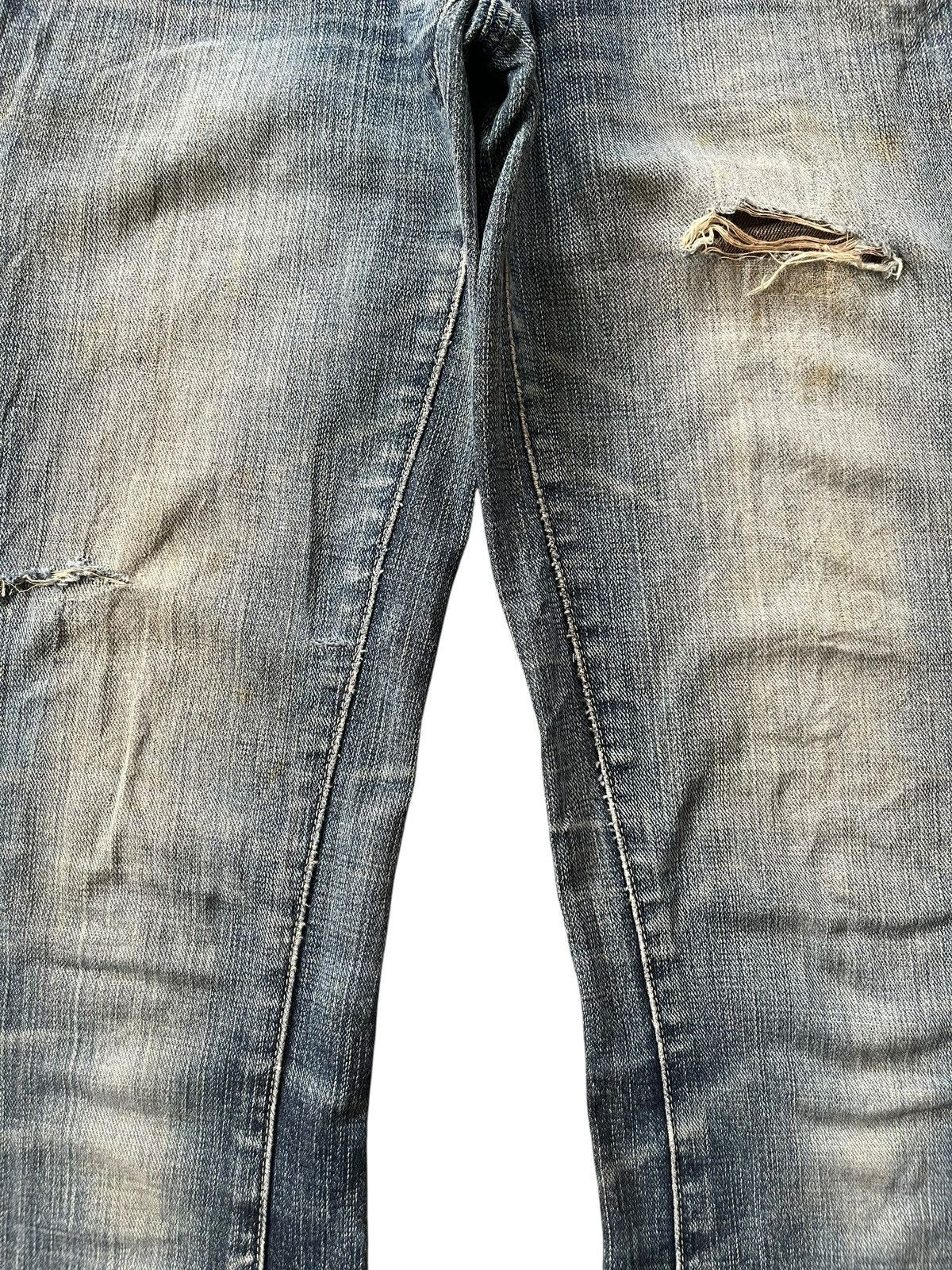 Edwin Vintage Vienus Mud Wash Distress Low Rise Flare Jeans Size 30" / US 8 / IT 44 - 3 Thumbnail