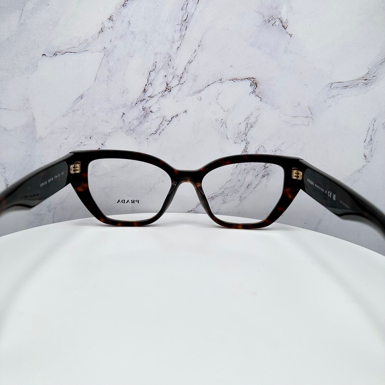 Prada New Prada Eyeglasses Women Brown Acetate Cat Eye Tortoise Size ONE SIZE - 10 Thumbnail