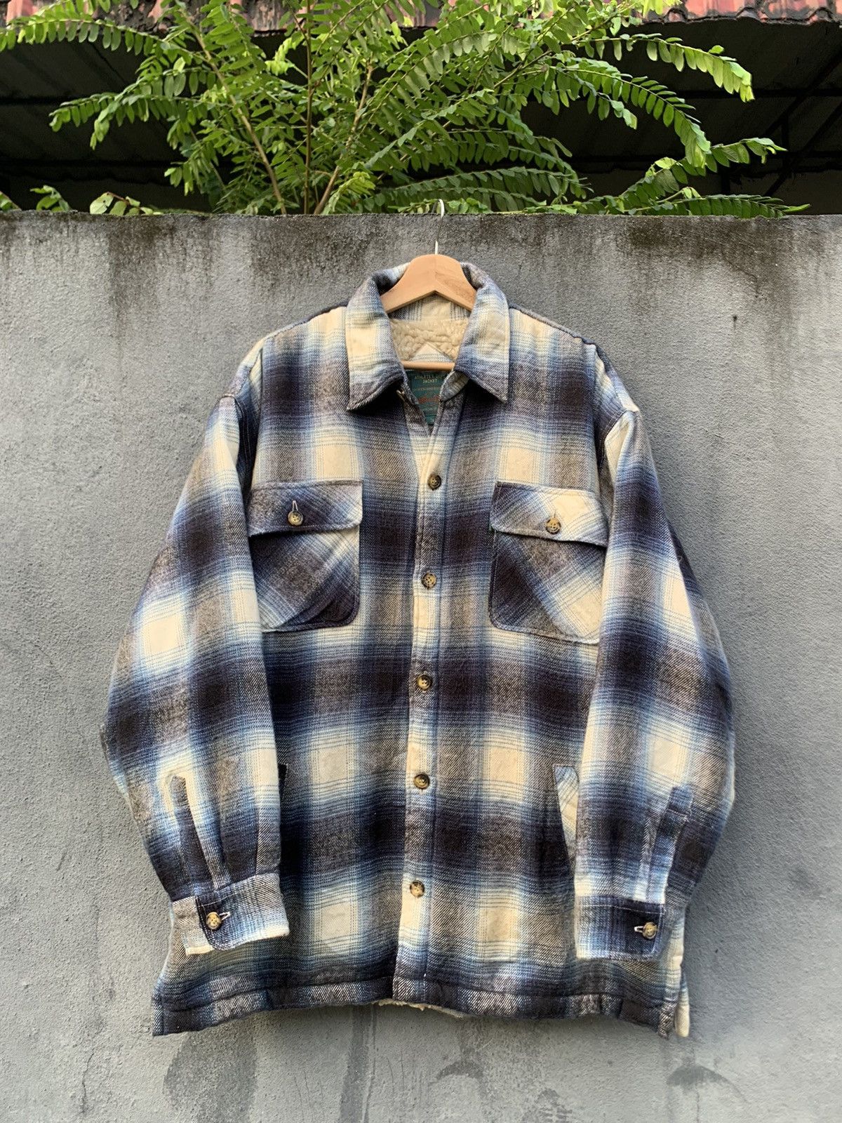 Japanese Brand 👹Vintage BAYLEAF Oversized Fleece Lined Flannel Jacket Size US XXL / EU 58 / 5 - 2 Thumbnail