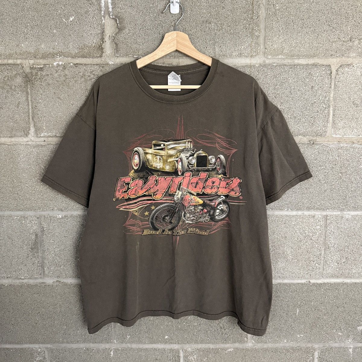 Gildan Vintage Y2K Gildan Easy Riders Biker Brown T-Shirt Mens XL Size US XL / EU 56 / 4 - 1 Thumbnail
