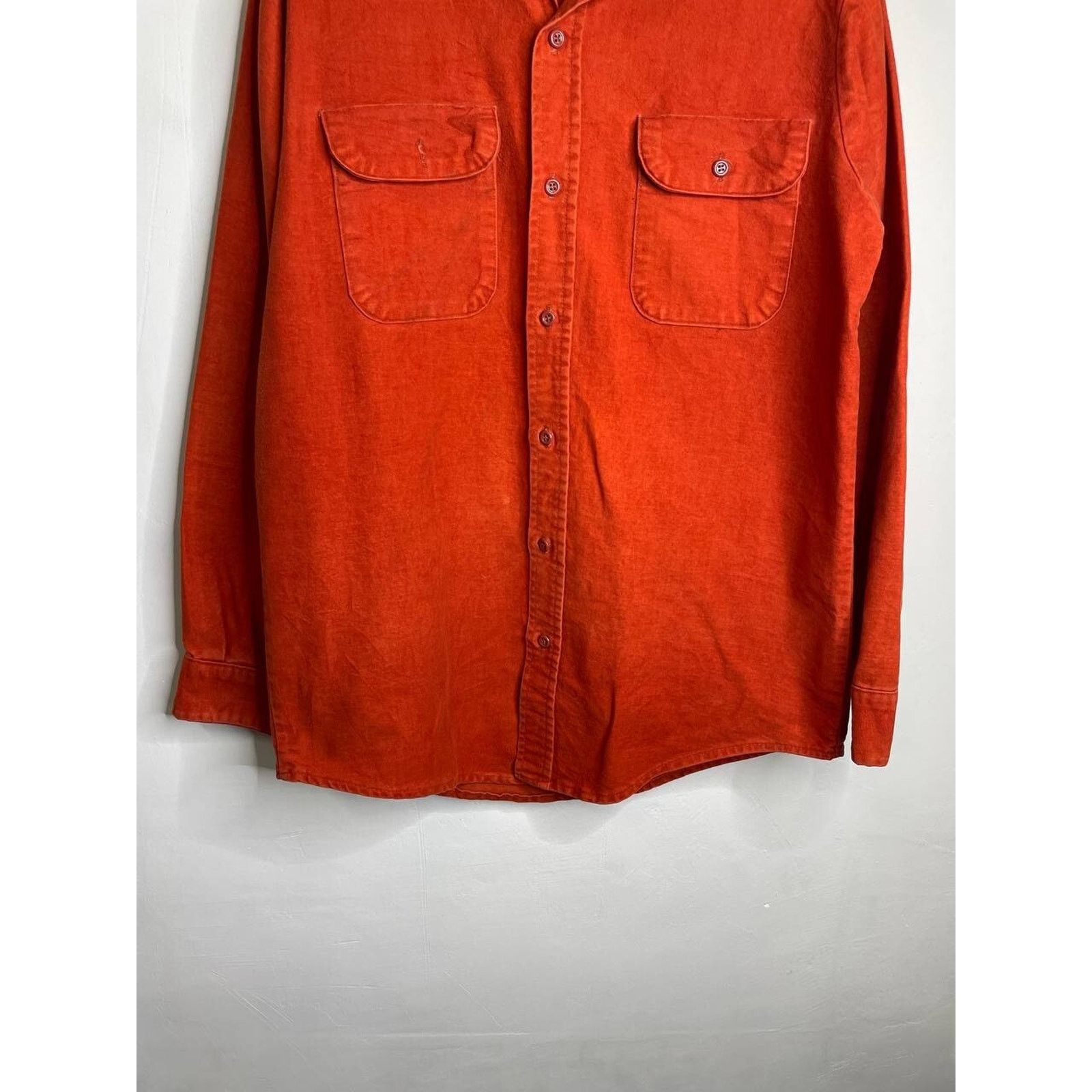 Flannel Vintage Late Traders Flannel Shirt Orange Solid USA Tall L Size US L / EU 52-54 / 3 - 2 Thumbnail
