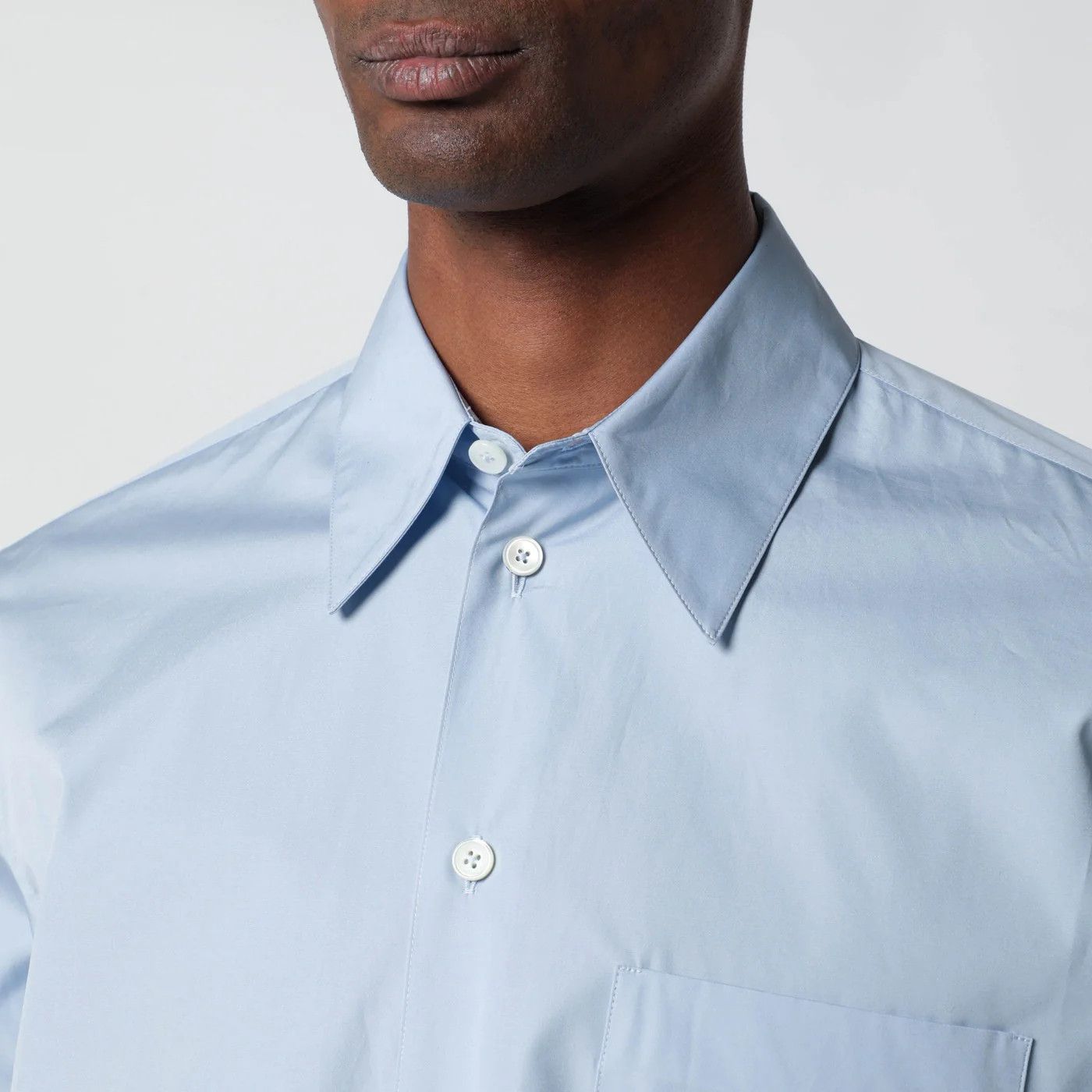 Jil Sander o1d2blof0526 Cotton Button Shirt in Light Blue Size US XXS / EU 40 - 3 Thumbnail