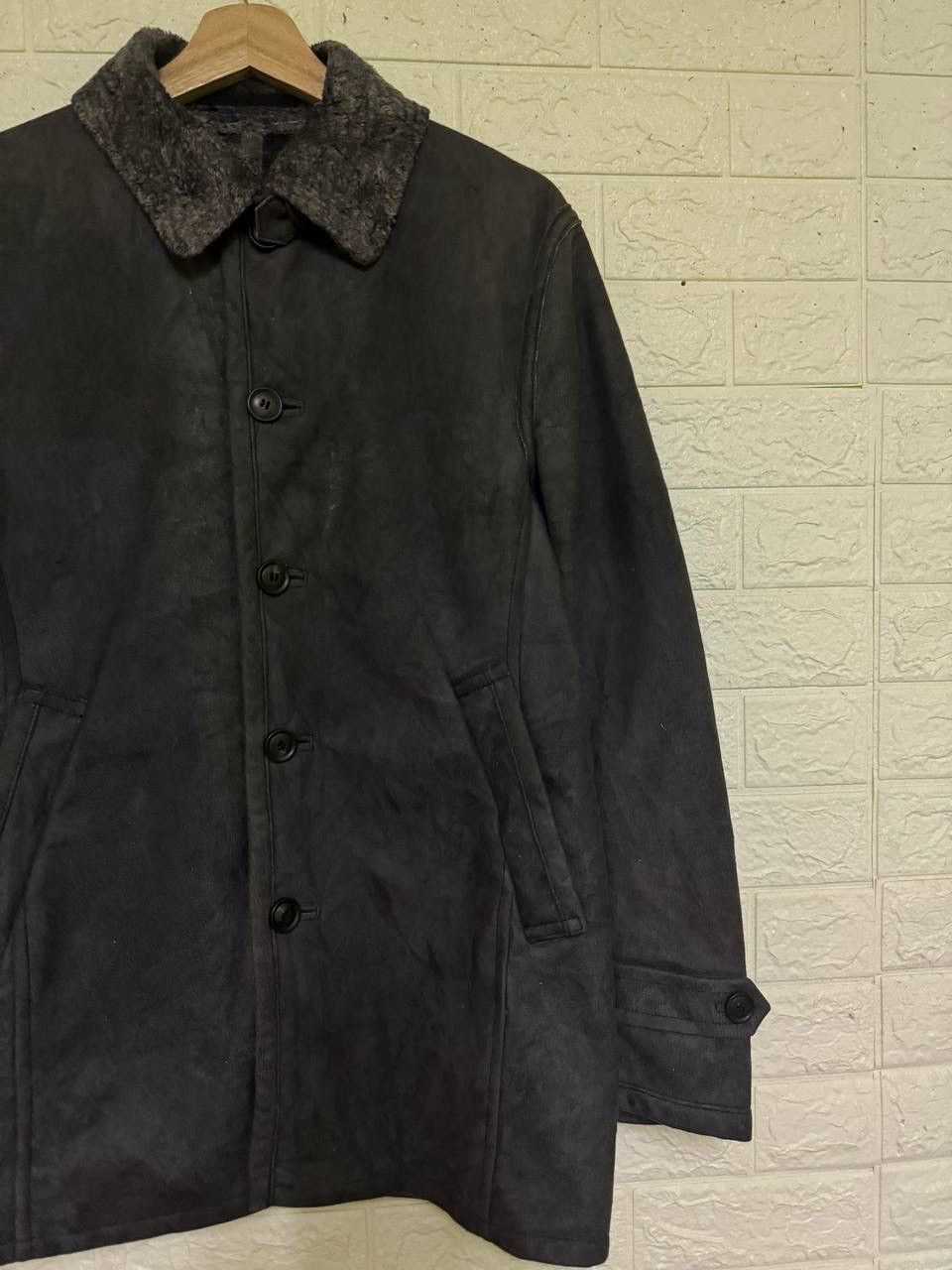 BIGI VINTAGE 90s REDMESS MEN'S BIGI LEATHER SHERPA JACKET Size US S / EU 44-46 / 1 - 5 Thumbnail