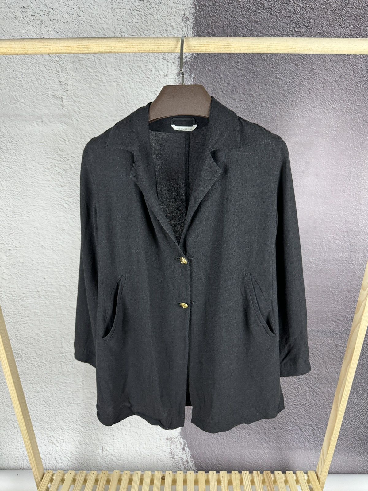 Other Max Mara black linen viscose two button light blazer Size S / US 4 / IT 40 - 2 Thumbnail
