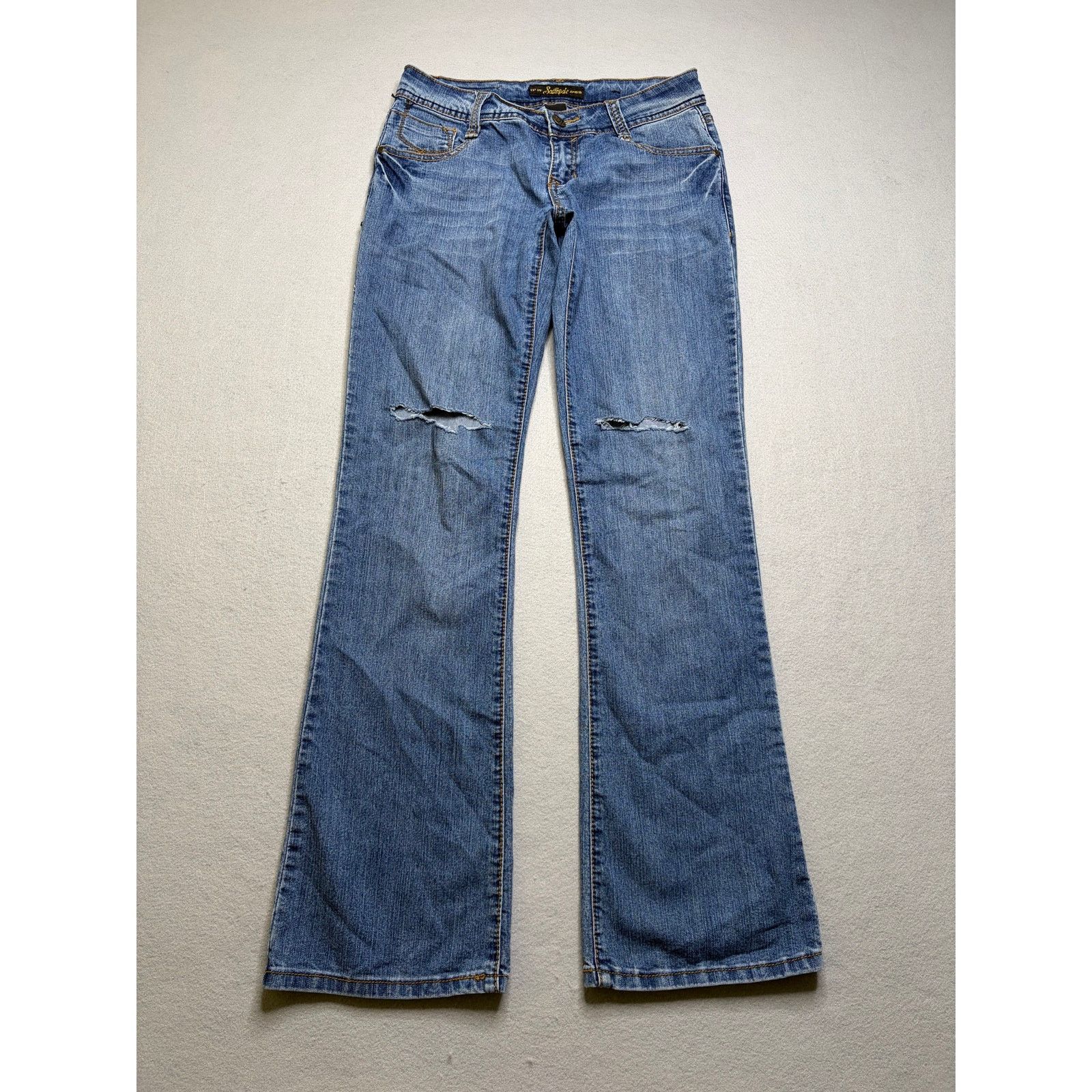 Southpole Southpole Women’s Distressed Flare Jeans Denim Y2K 28x31 Size 28" / US 6 / IT 42 - 2 Thumbnail