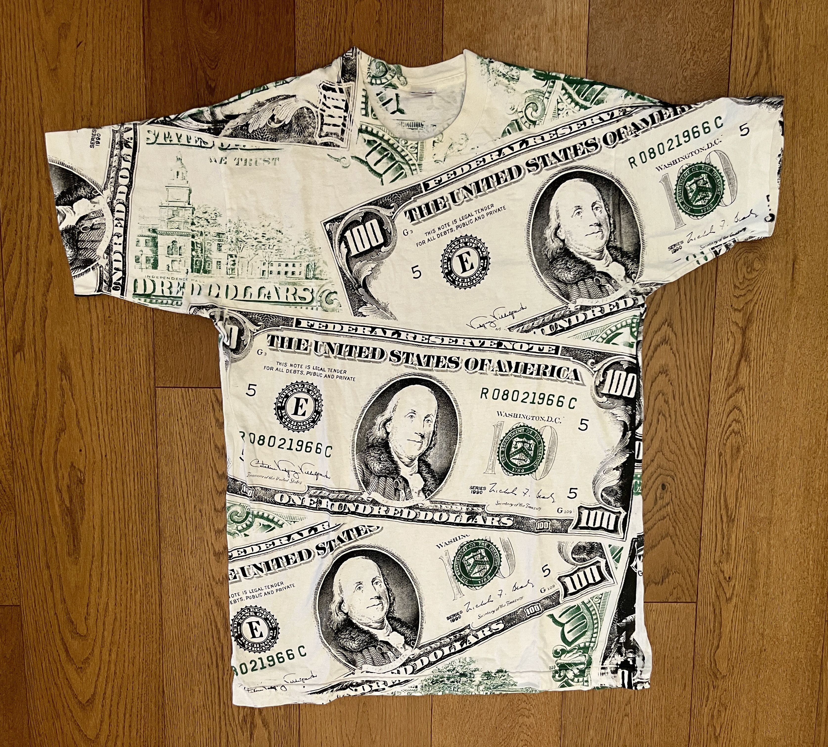 Vintage Vintage 1990 Hundred Dollar Bill AOP Single Stitch USA L Size US L / EU 52-54 / 3 - 1 Thumbnail