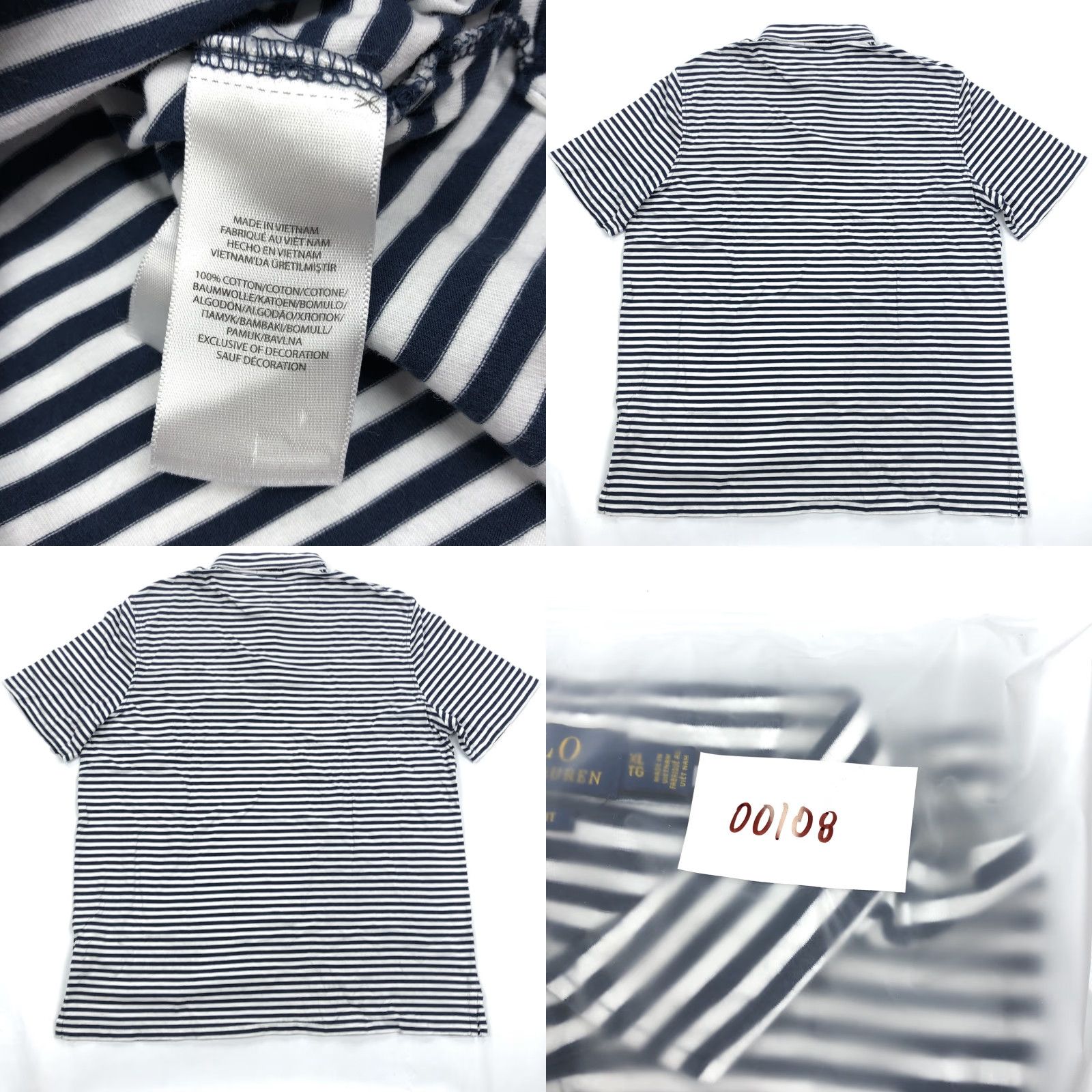 Polo Ralph Lauren Polo Ralph Lauren Polo Shirt Striped Short Sleeve Navy Blue XL Men’s Classic Fit Embroidered Logo Pocket Button Chest 48 Knit Cotton Size US XL / EU 56 / 4 - 8 Thumbnail