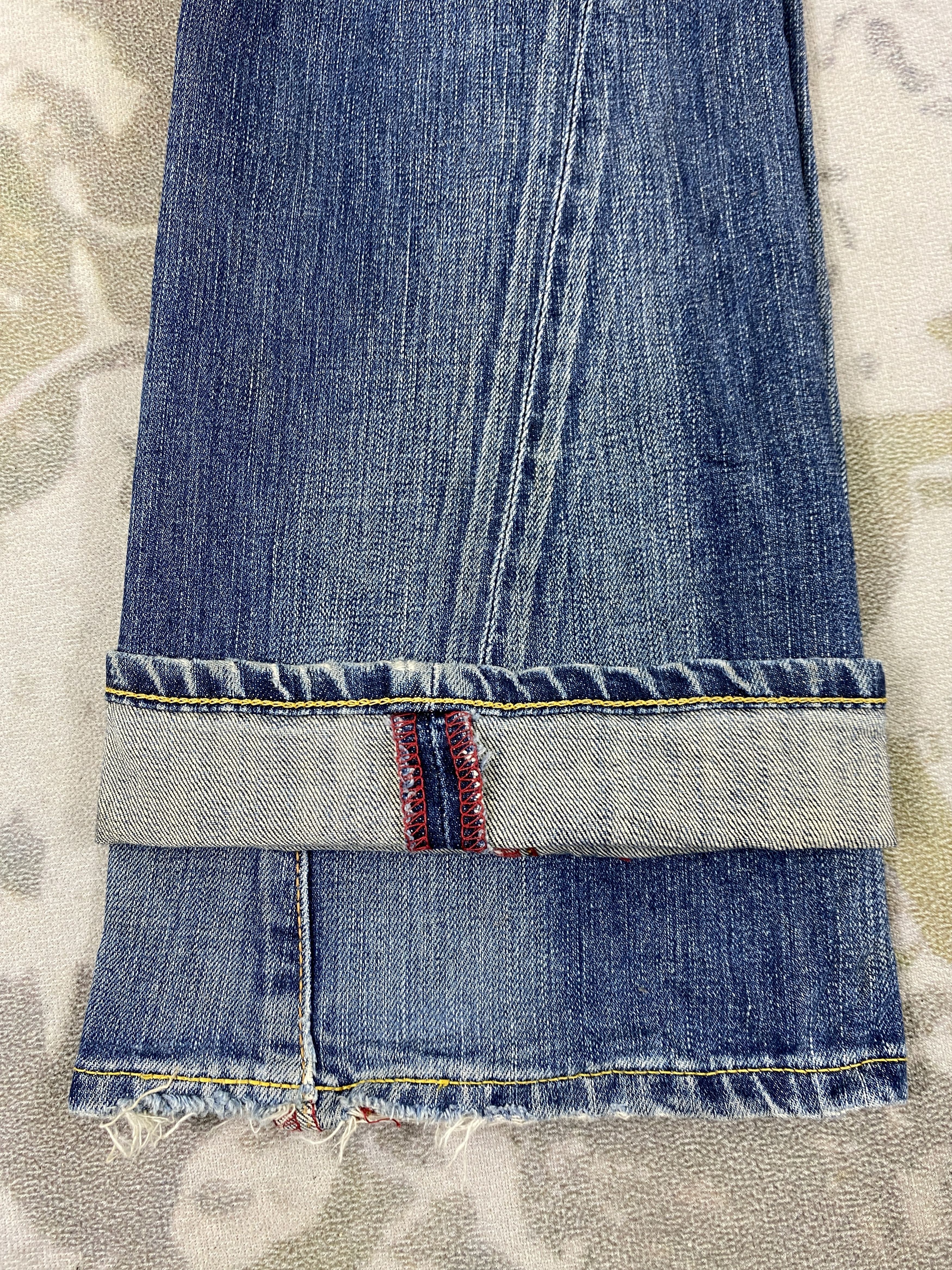 Kapital Edwin Jeans Japan 503 Blue Trip Distressed Mud Washed-JN3800 Size US 35 - 12 Thumbnail
