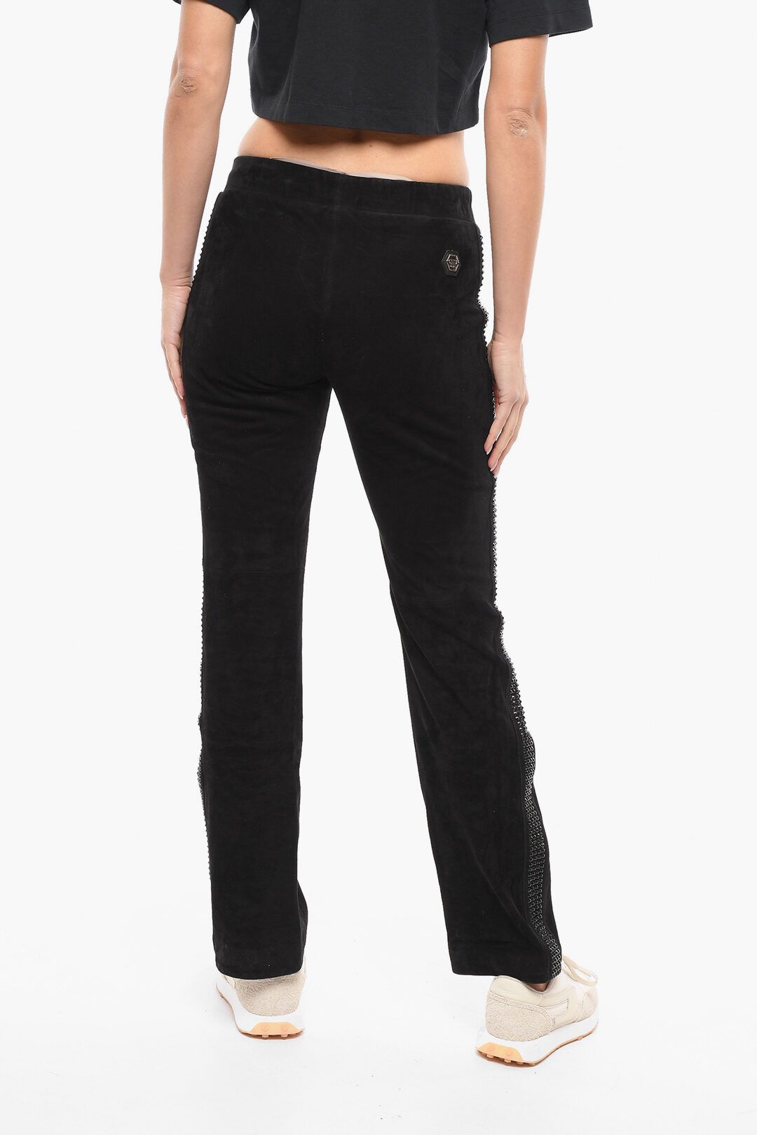 Philipp Plein og1mm0824 Sweatpants With Crystals in Black Size 27" / US 4 / IT 40 - 2 Thumbnail