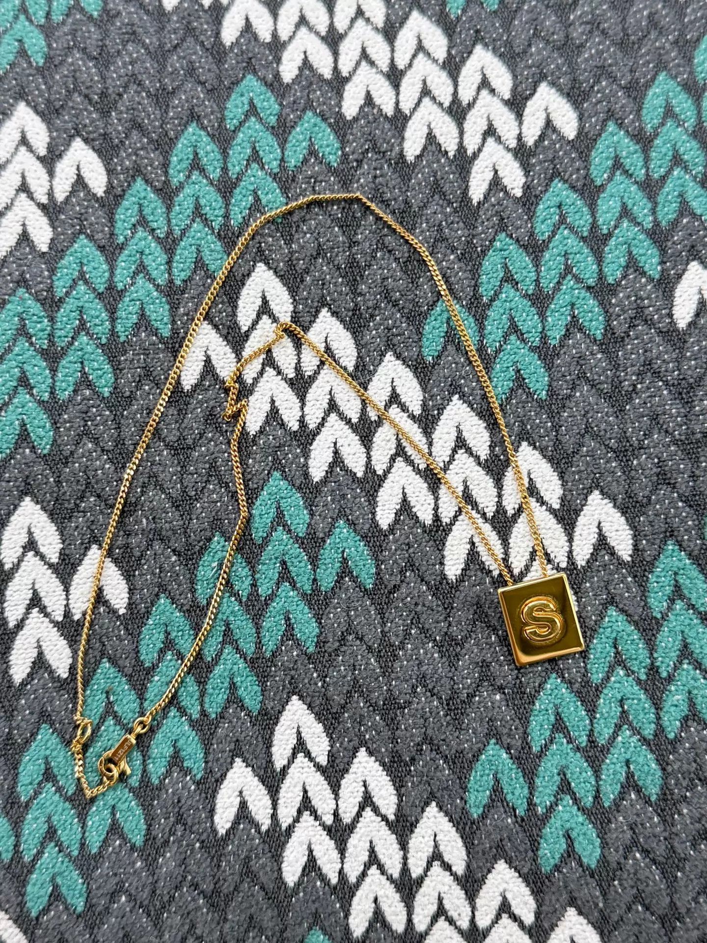 Celine Celine Gold Letter Tag Necklace New Size ONE SIZE - 3 Thumbnail
