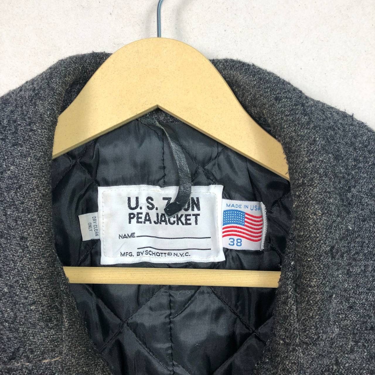 Schott Vintage 80s Schott US 740N Wool Coat Pea Jacket Car Coat Size US M / EU 48-50 / 2 - 11 Thumbnail