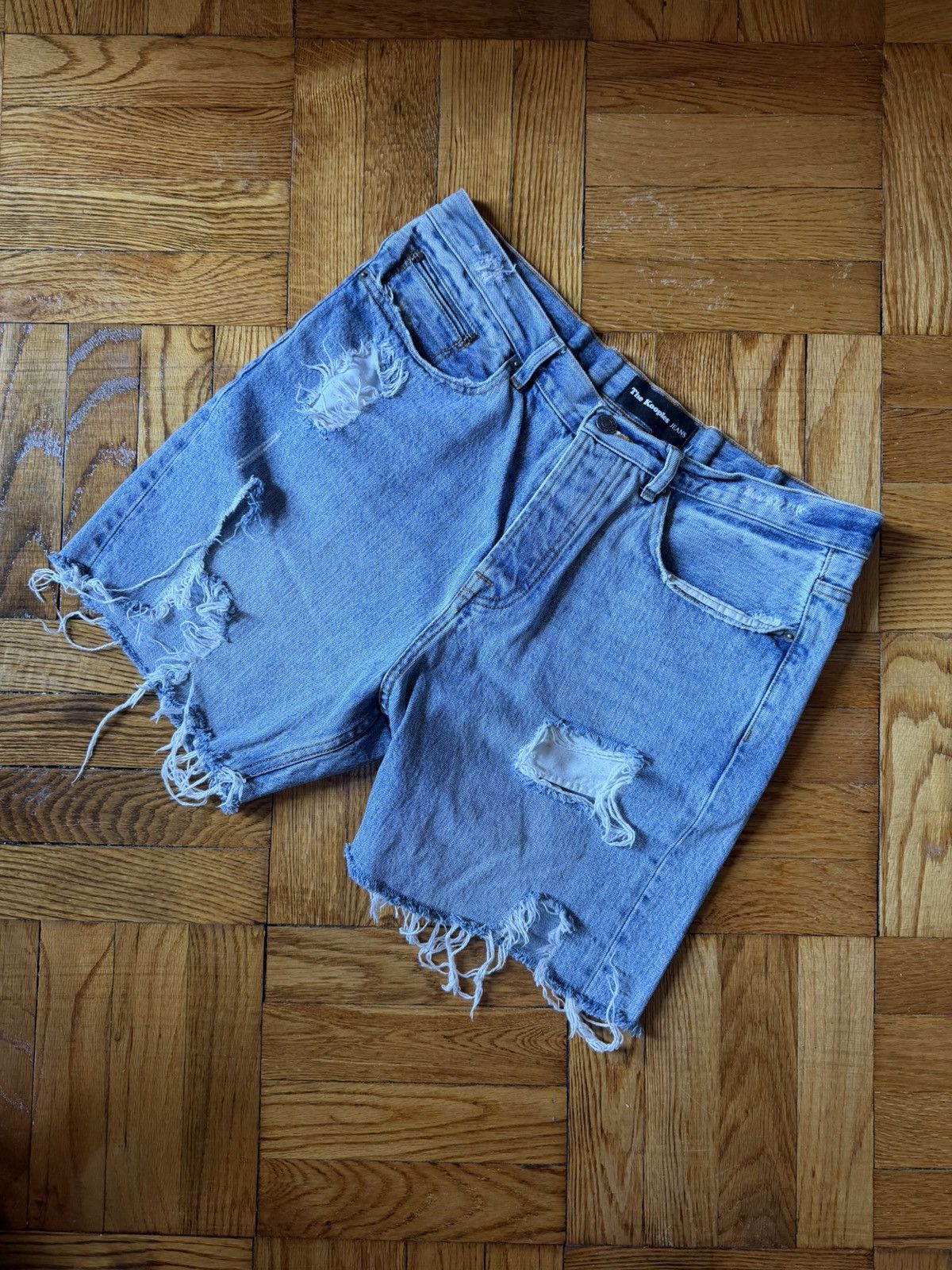 The Kooples The Kooples Distressed Denim Shorts with Skull Grommet Size US 33 - 9 Thumbnail
