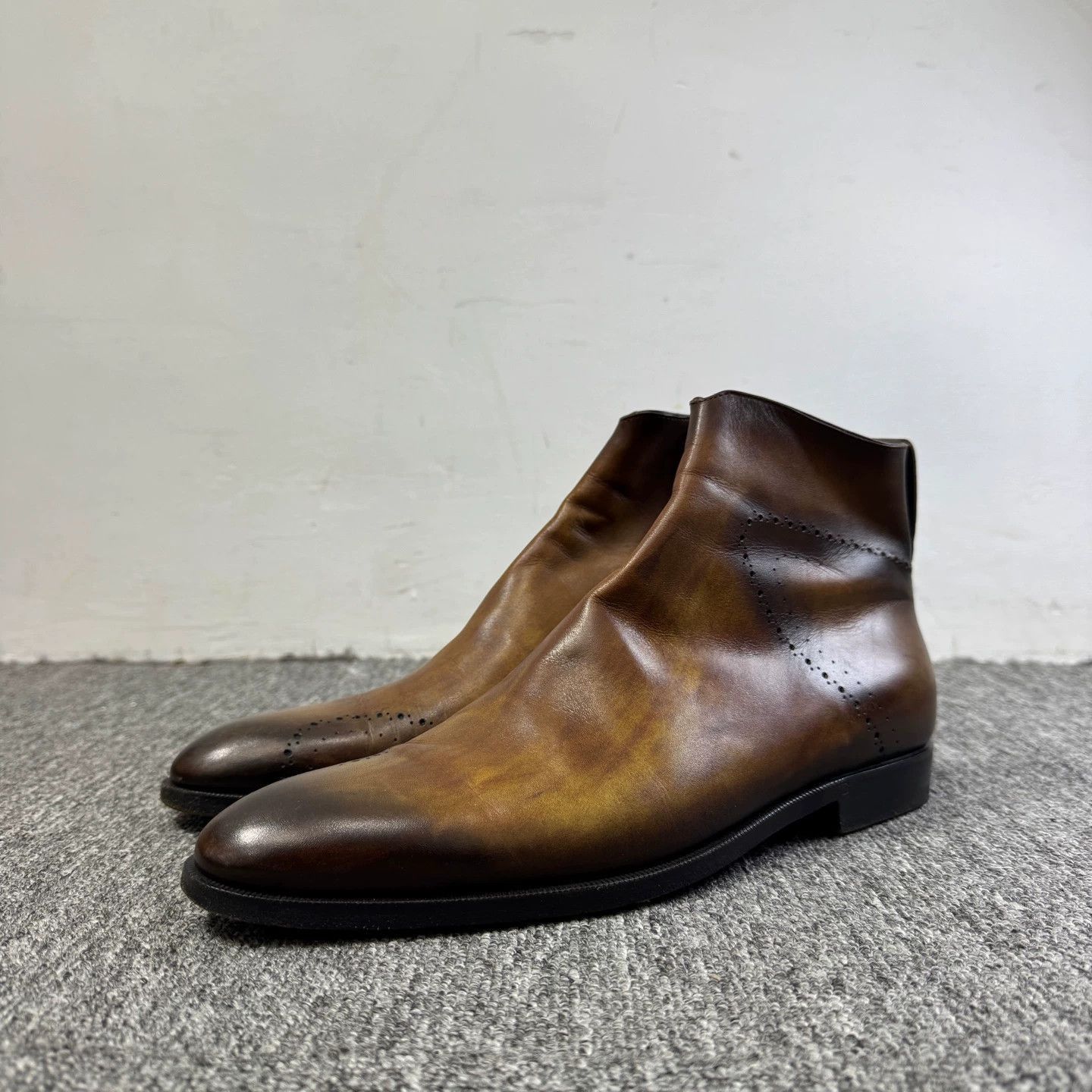 Berluti Brown Leather Ankle Boots Size 7.5 Size US 7.5 / EU 40-41 - 1 Thumbnail