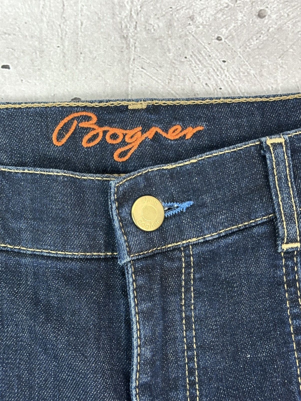 Bogner Sonia Bogner Patterned Strips Zip Pocket Blue Cotton Jeans Size 32" / US 10 / IT 46 - 7 Thumbnail