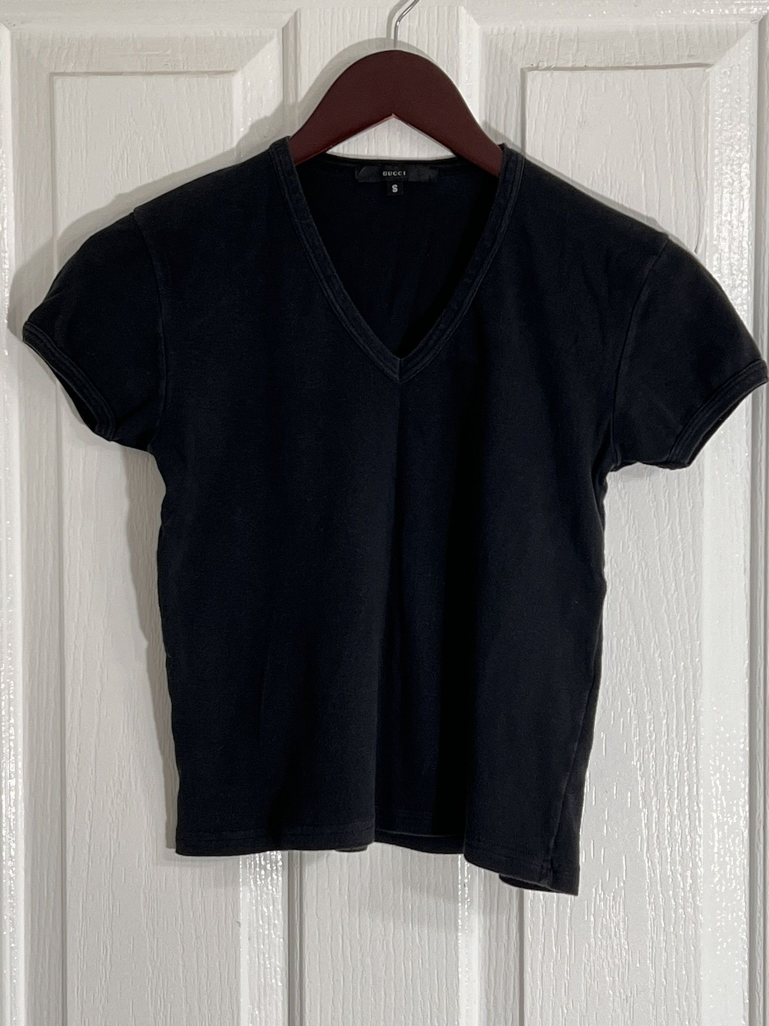Gucci GUCCI ZAMASPORT V-Neck Shirt Short Sleeve Top Black Small Size S / US 4 / IT 40 - 2 Thumbnail