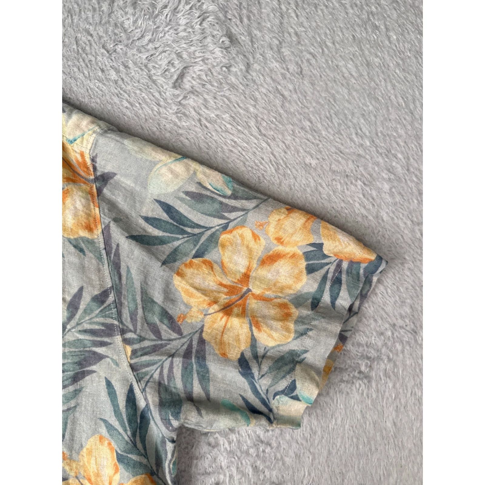 Tommy Bahama Tommy Bahama Shirt Men 2XL Blue Floral Linen Button-Up Hawaiian Aloha Beach Vacation Resort Shirt Mens Size US XXL / EU 58 / 5 - 2 Thumbnail