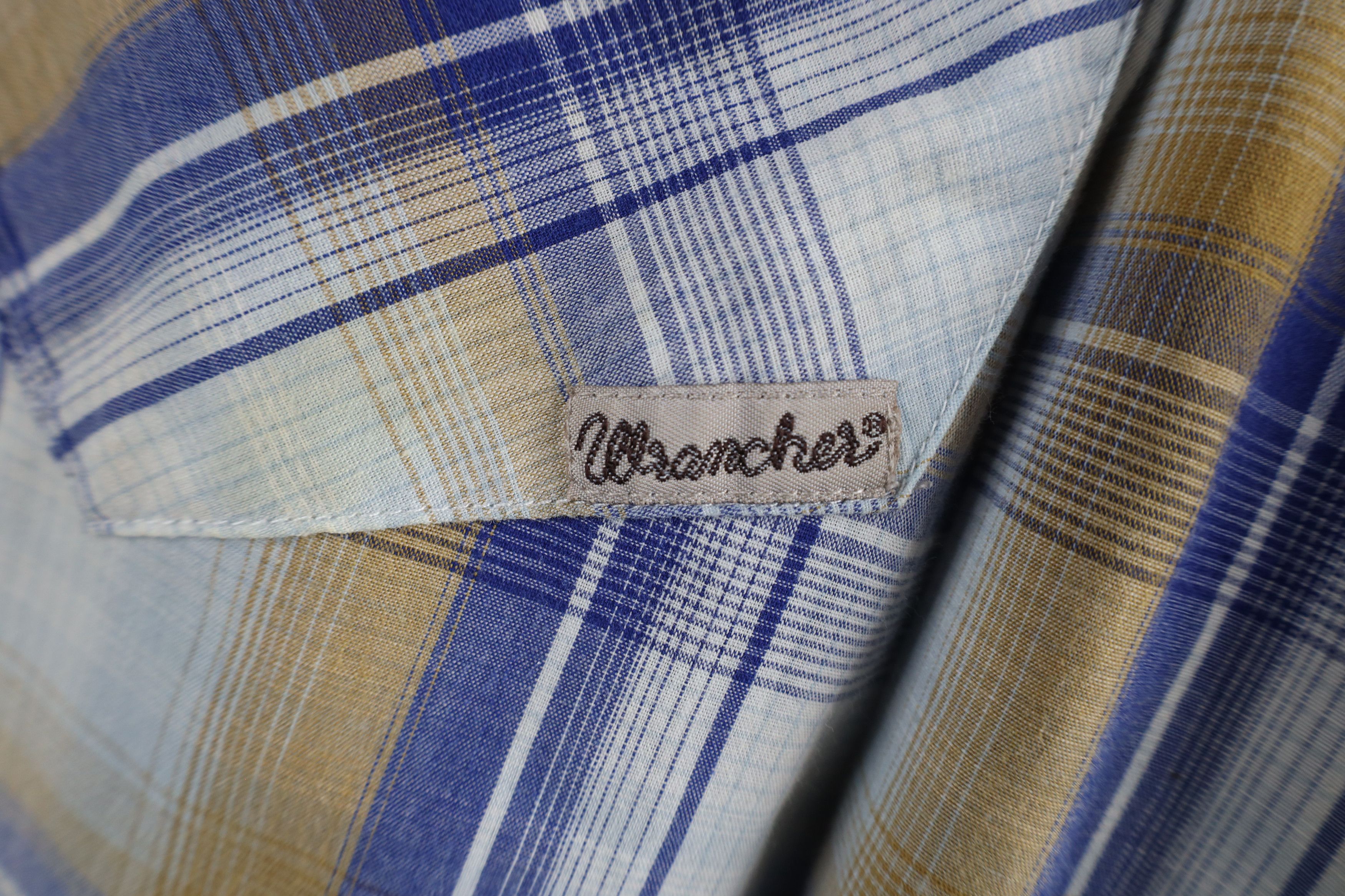 Vintage × Wrangler Vintage 90s Wrangler Rodeo Wrancher Snap Button Shirt Plaid Size US XXL / EU 58 / 5 - 4 Thumbnail