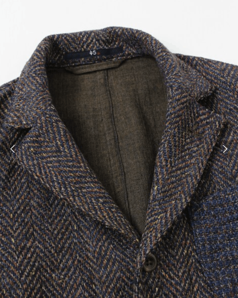 45R Indigo Kuba Tweed Blazer Jacket