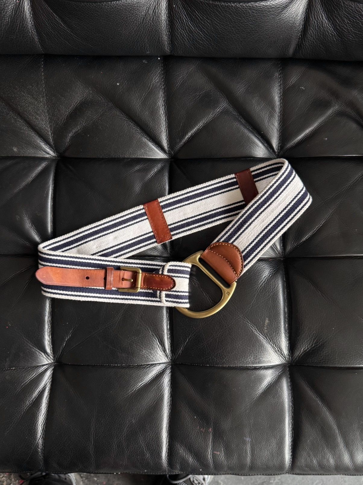 Ralph Lauren Ralph Lauren RL67 Striped Canvas D Ring Belt Nautical Vintag Size ONE SIZE - 1 Thumbnail