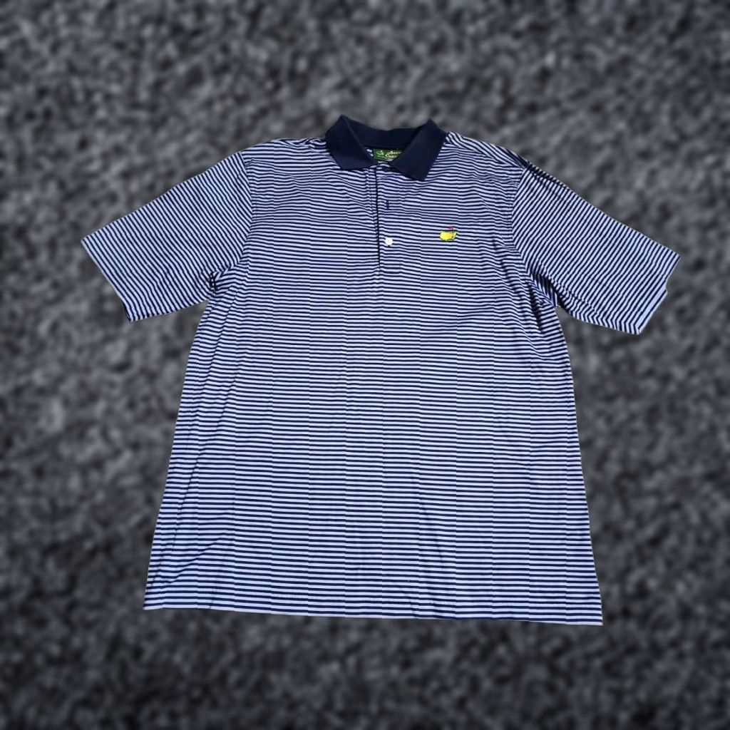 Vintage VINTAGE Amen Corner Polo Shirt M Blue Striped Golf The Masters Mens Size US M / EU 48-50 / 2 - 1 Thumbnail
