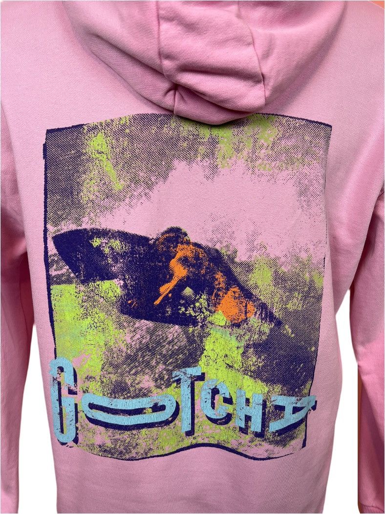 Designer × Gotcha gotcha printed hoodie shark streetwear pink L man's casual Size US L / EU 52-54 / 3 - 3 Thumbnail