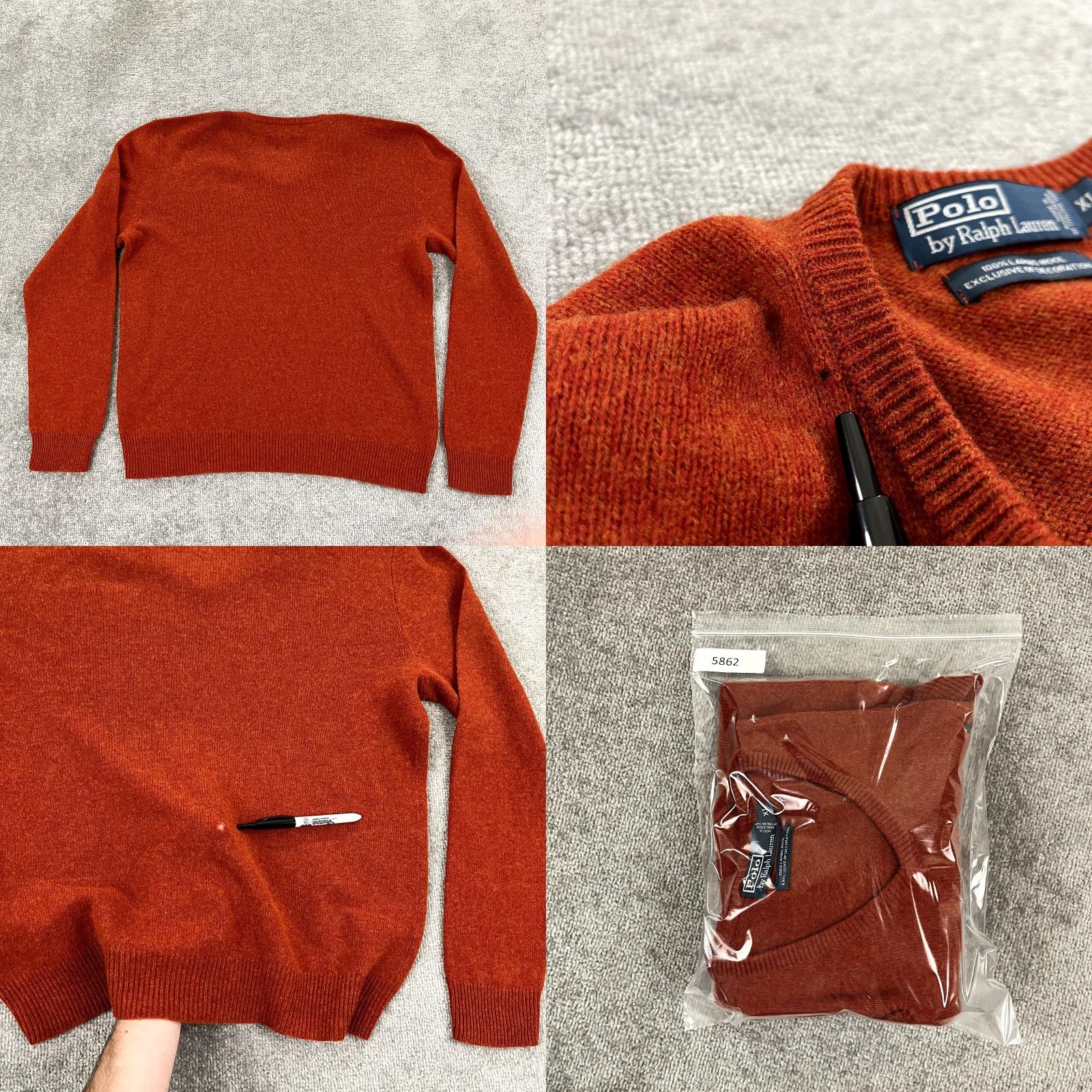 Polo Ralph Lauren Polo Ralph Lauren Sweater Men's XL Lambswool Burnt Orange V-Neck Pullover Size US XL / EU 56 / 4 - 8 Thumbnail